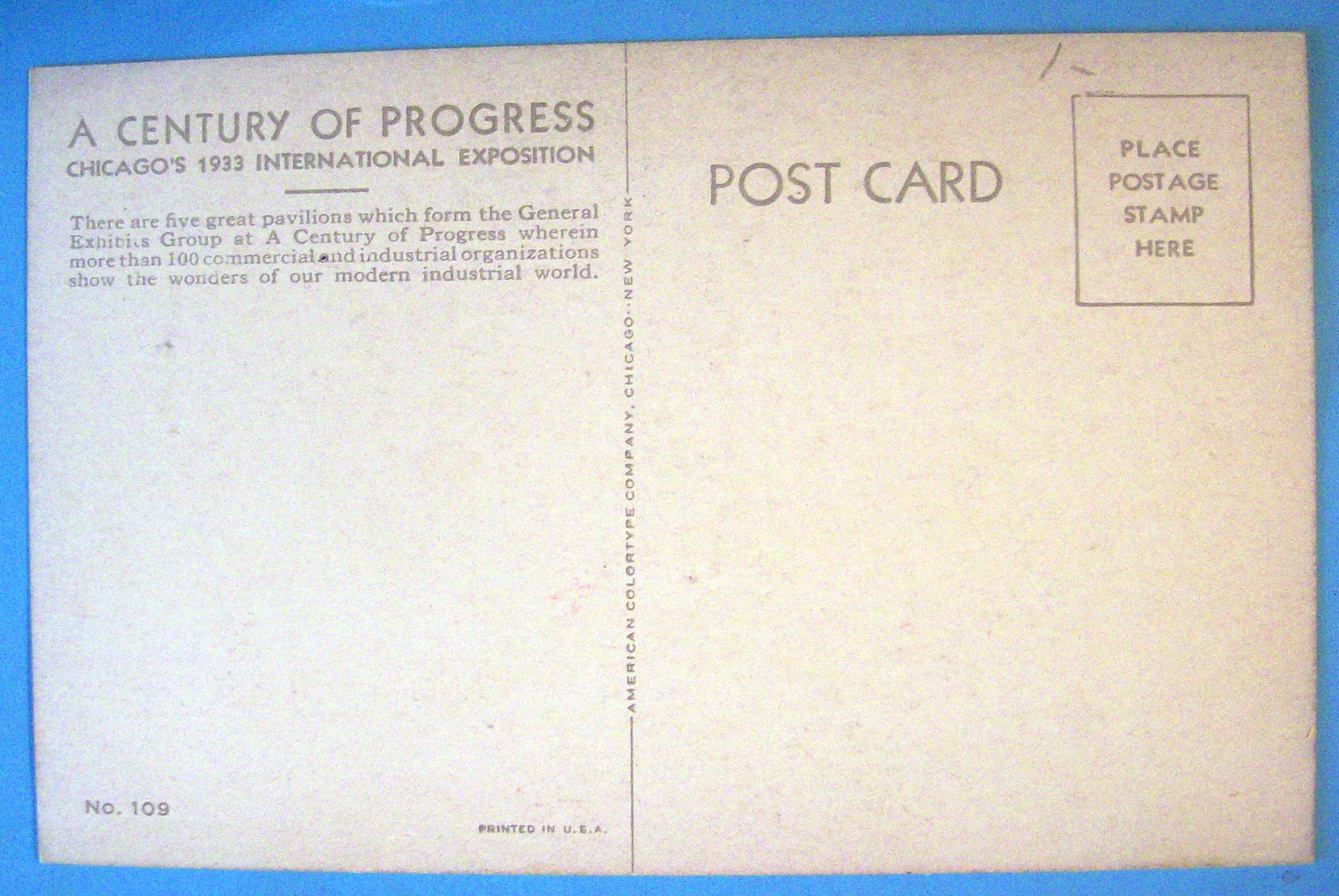 General Exhibits Group Postcard (Chicago World's Fair)