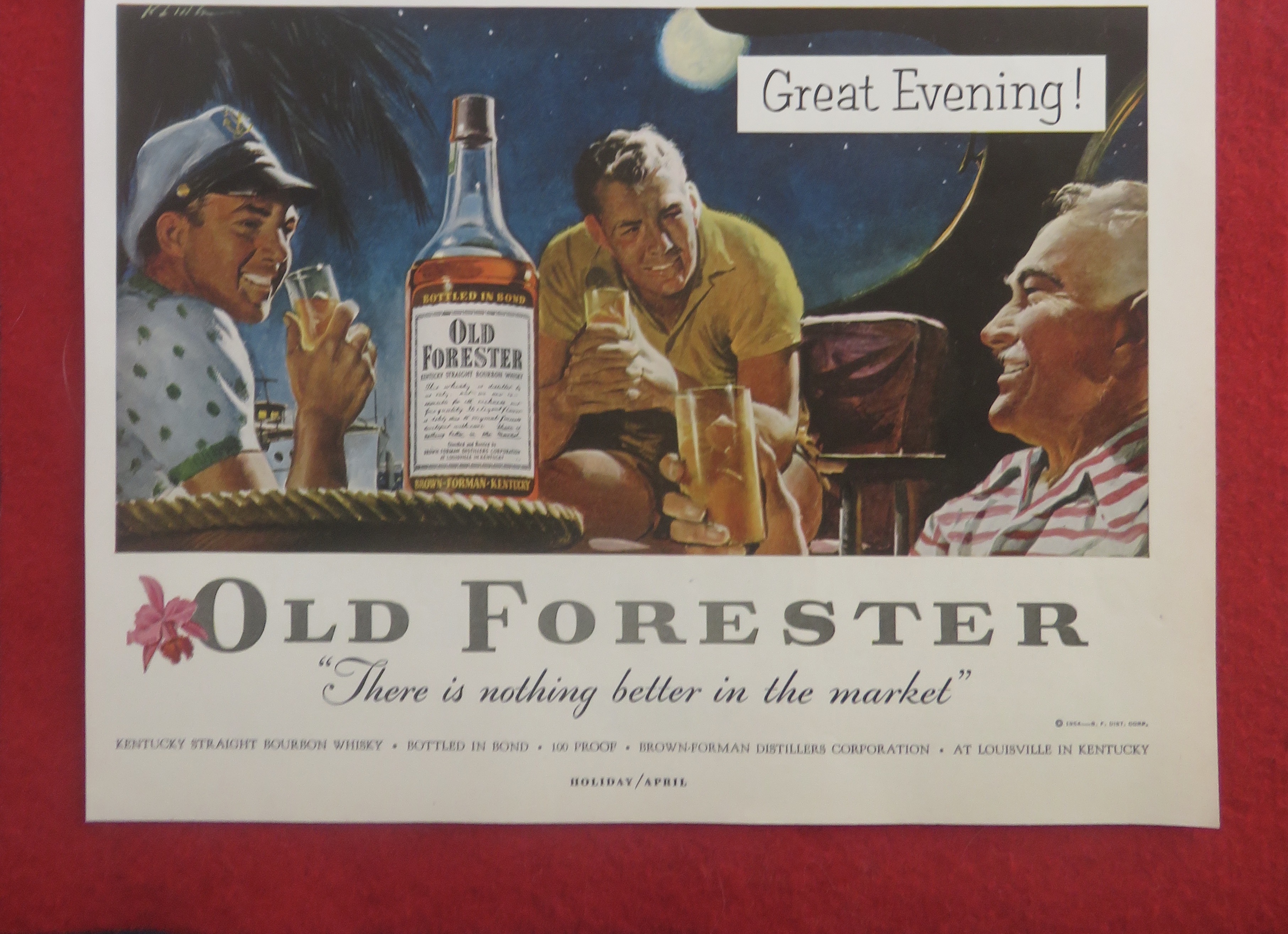 1950's Old Forester Whiskey with Men Fishing