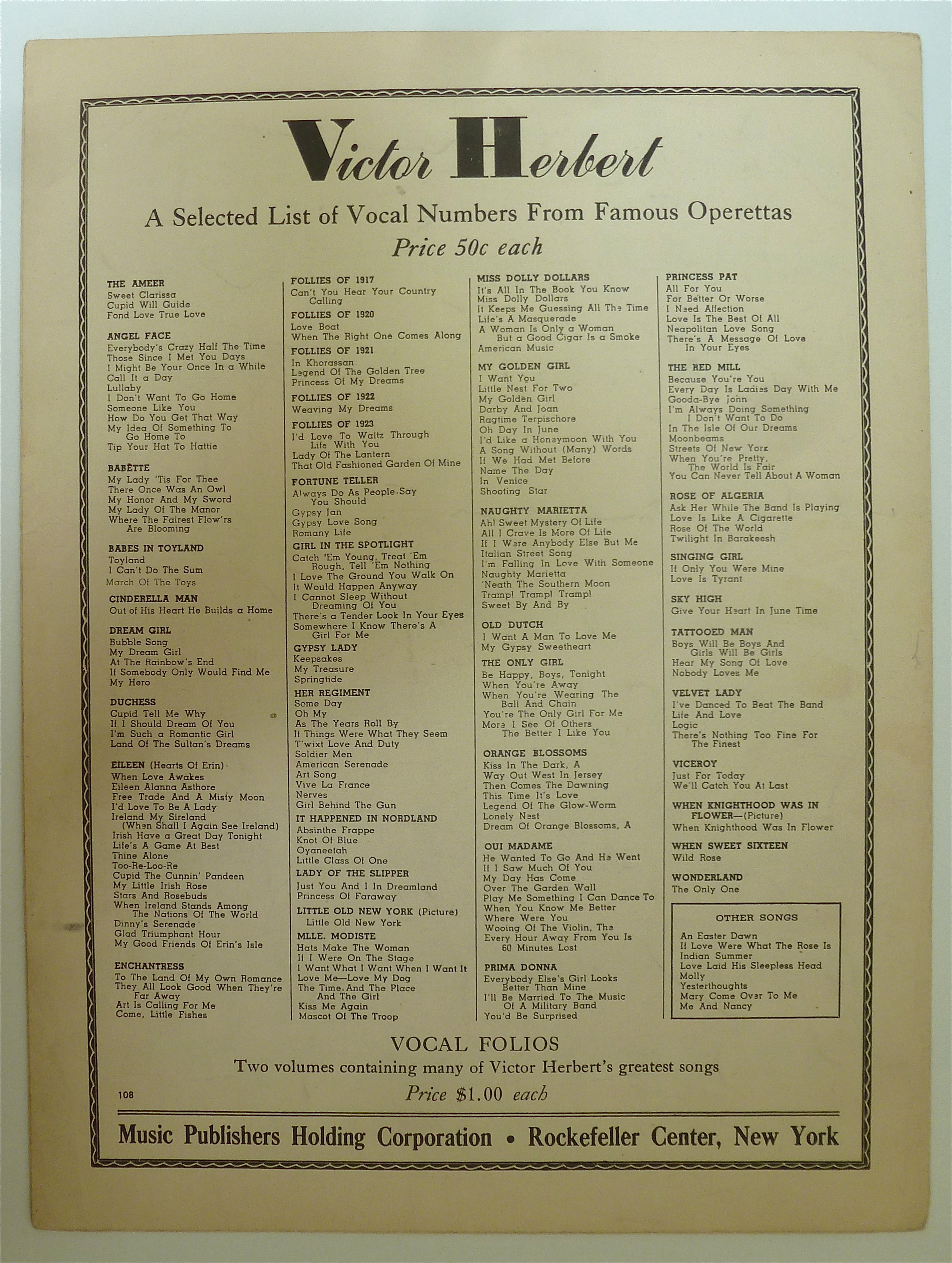 Sheet Music For 1915 Memories