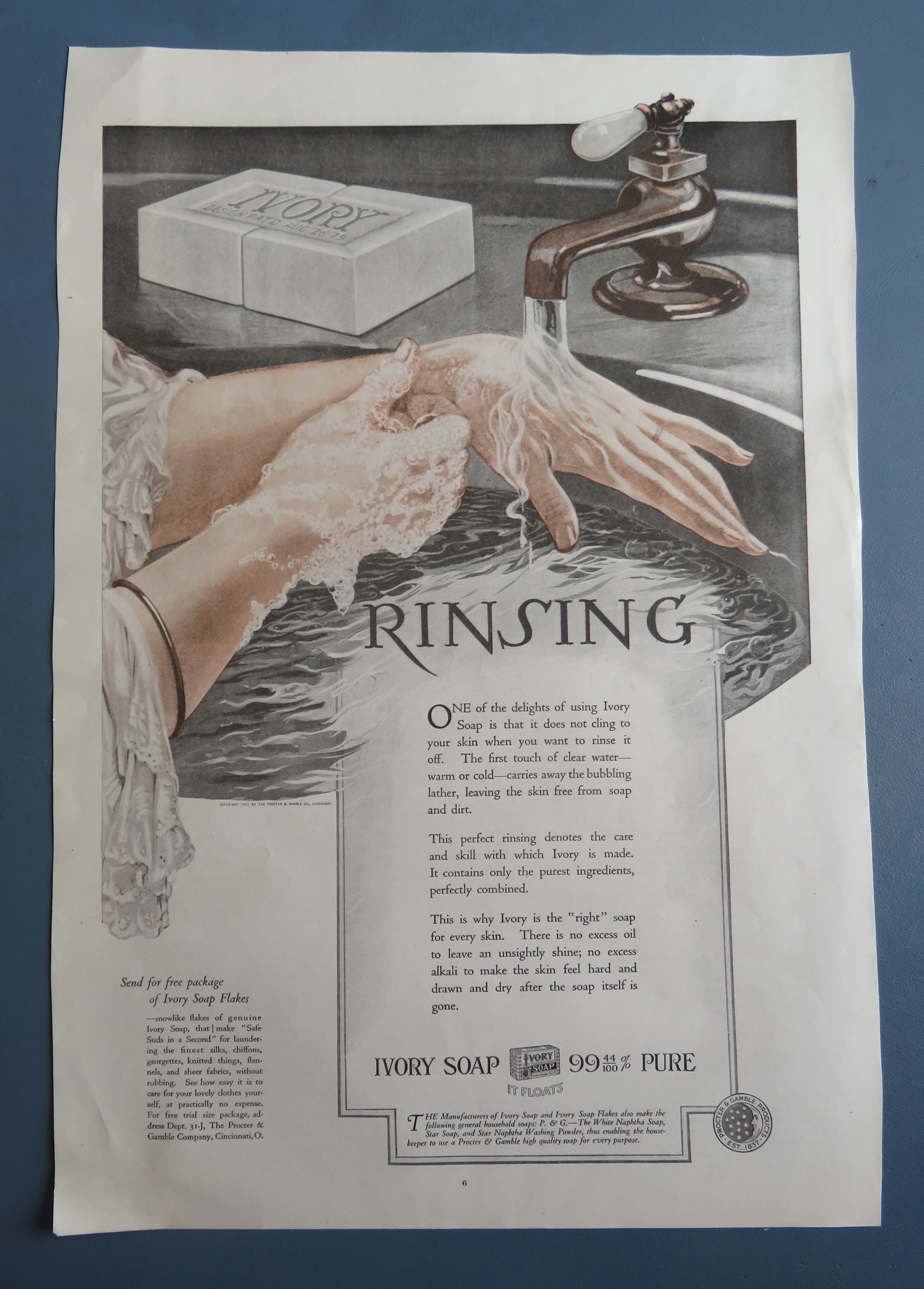 1920 Ivory Soap with Woman Washing Her Hands