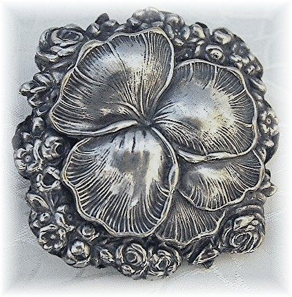 Silver Pansy & Rose's Brooch
