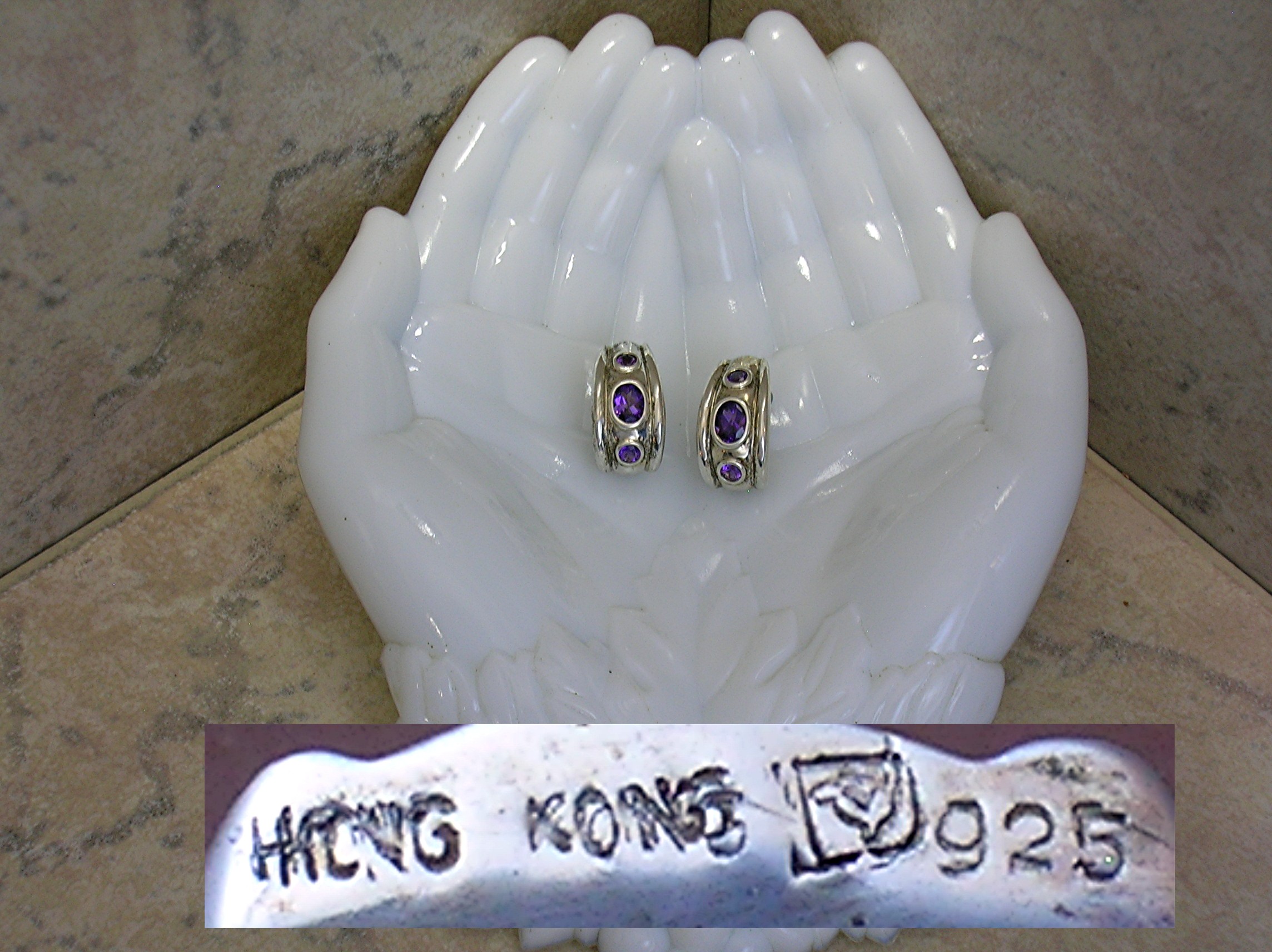 Stunning Sterling Silver & Amethyst Earrings