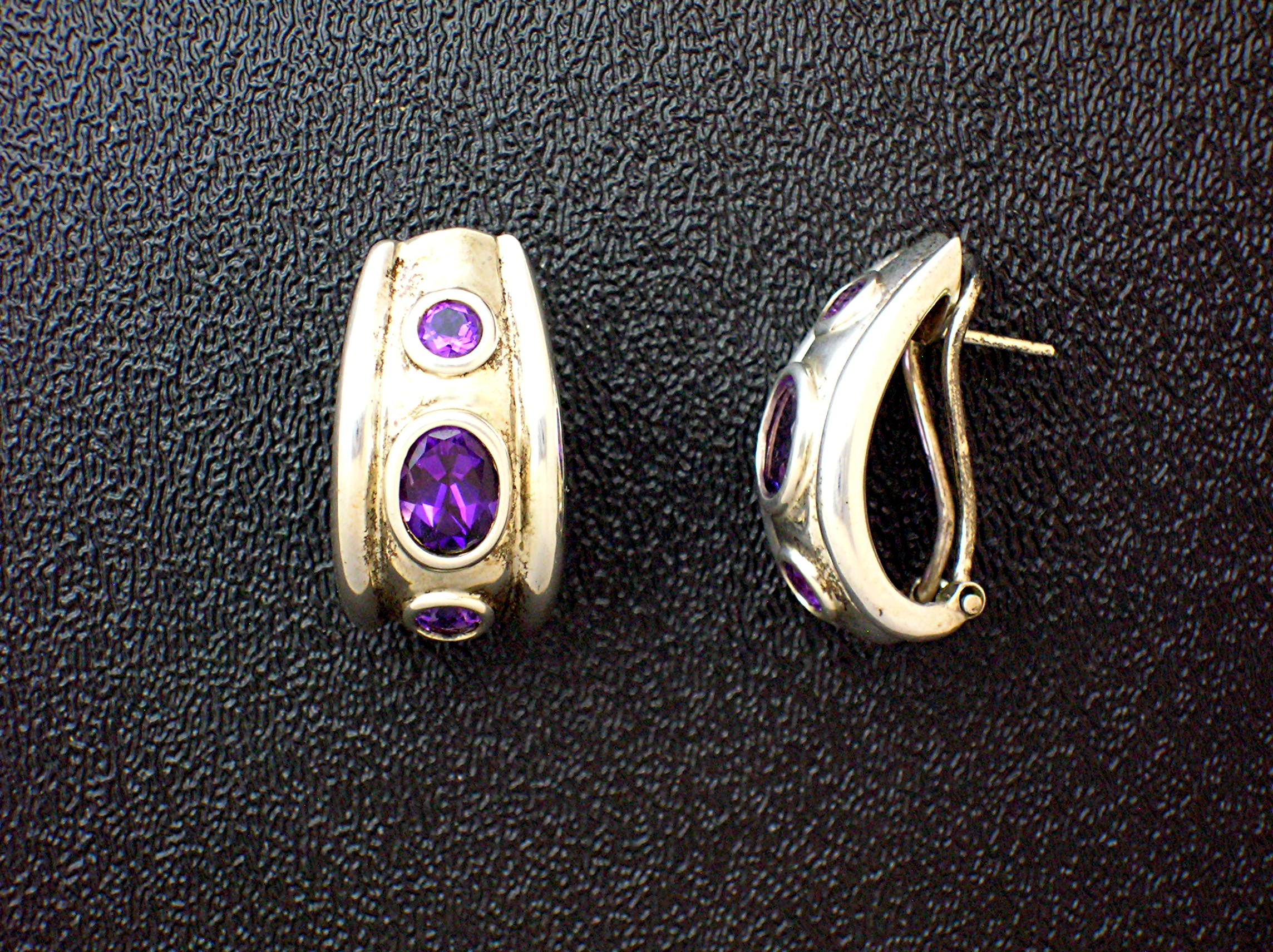 Stunning Sterling Silver & Amethyst Earrings