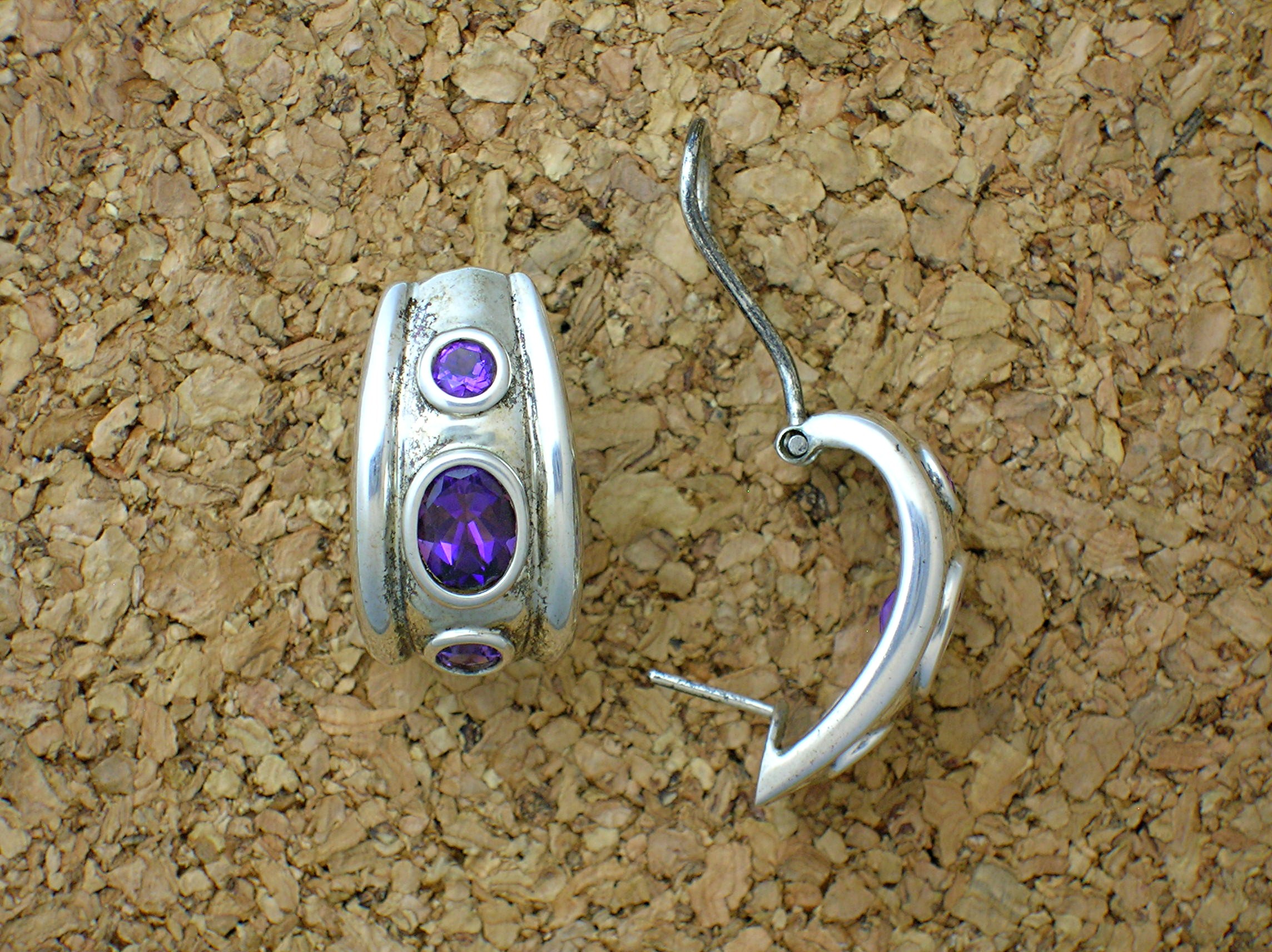 Stunning Sterling Silver & Amethyst Earrings