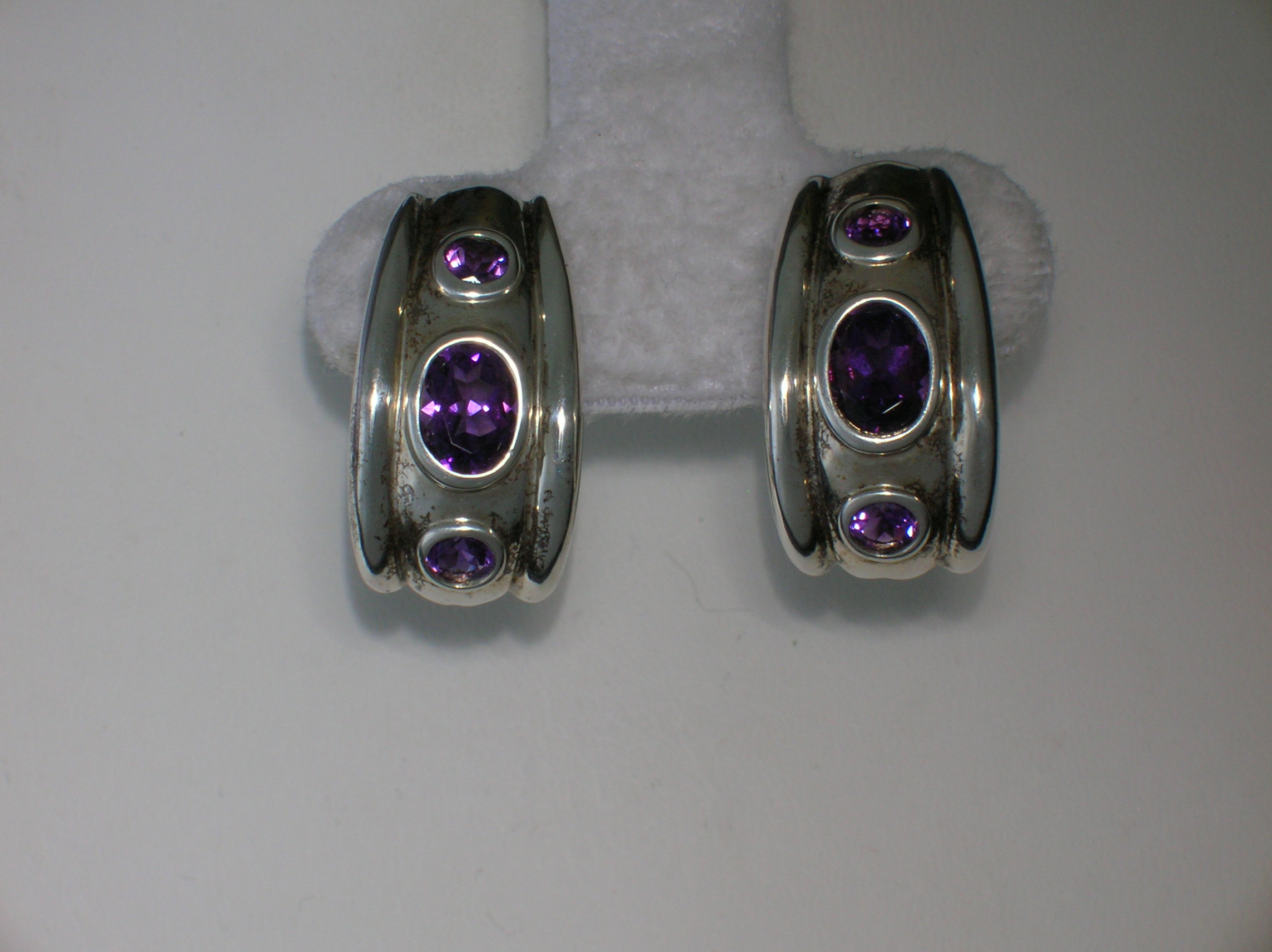 Stunning Sterling Silver & Amethyst Earrings