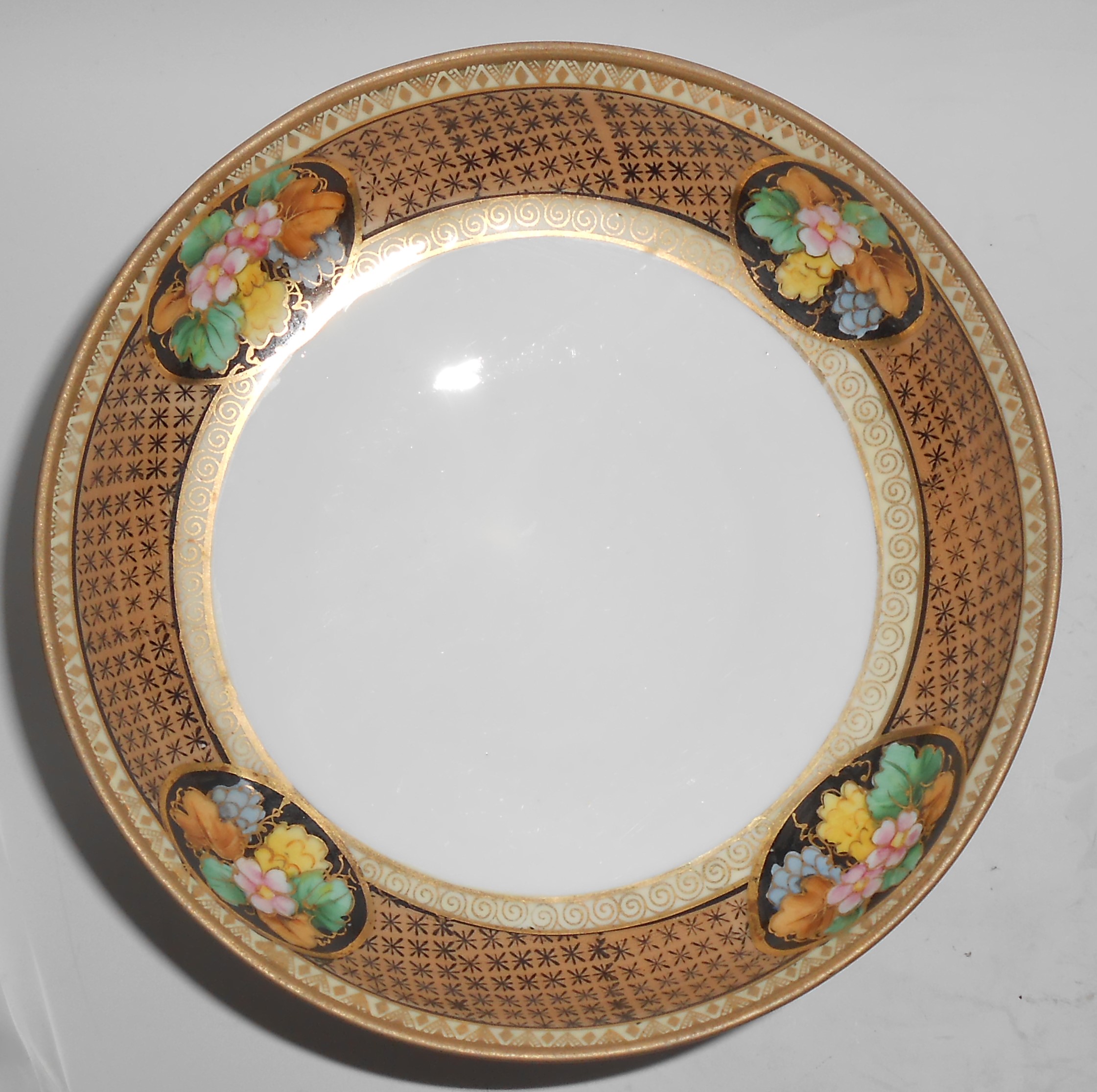 Noritake Porcelain China Early Gold & Floral Compote