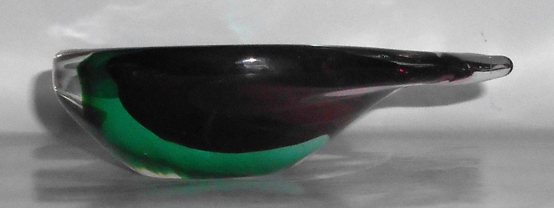 Vintage Murano Art Glass Purple - Green - Clear Bowl/Ashtray