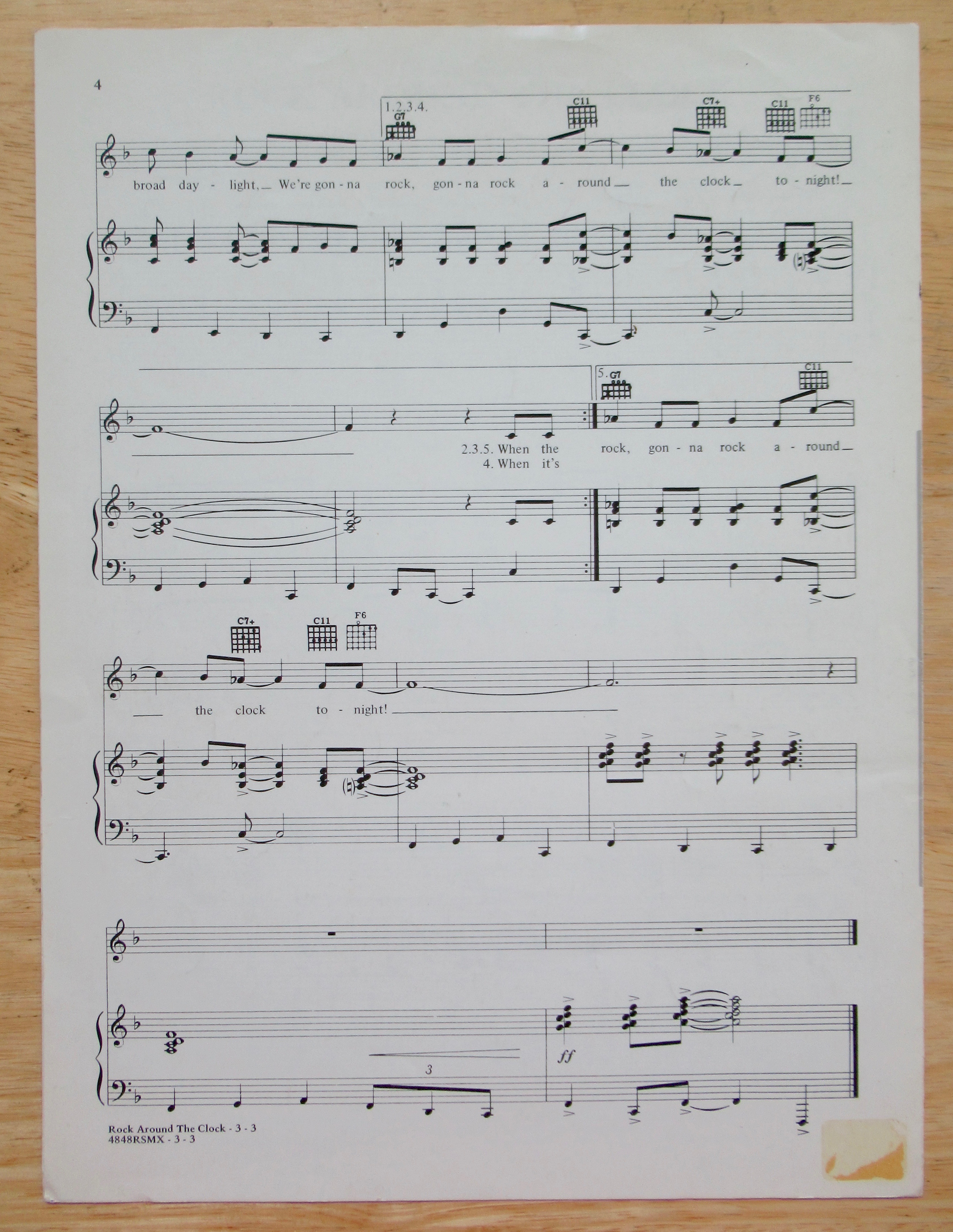 1953 Rock Around The Clock Sheet Music