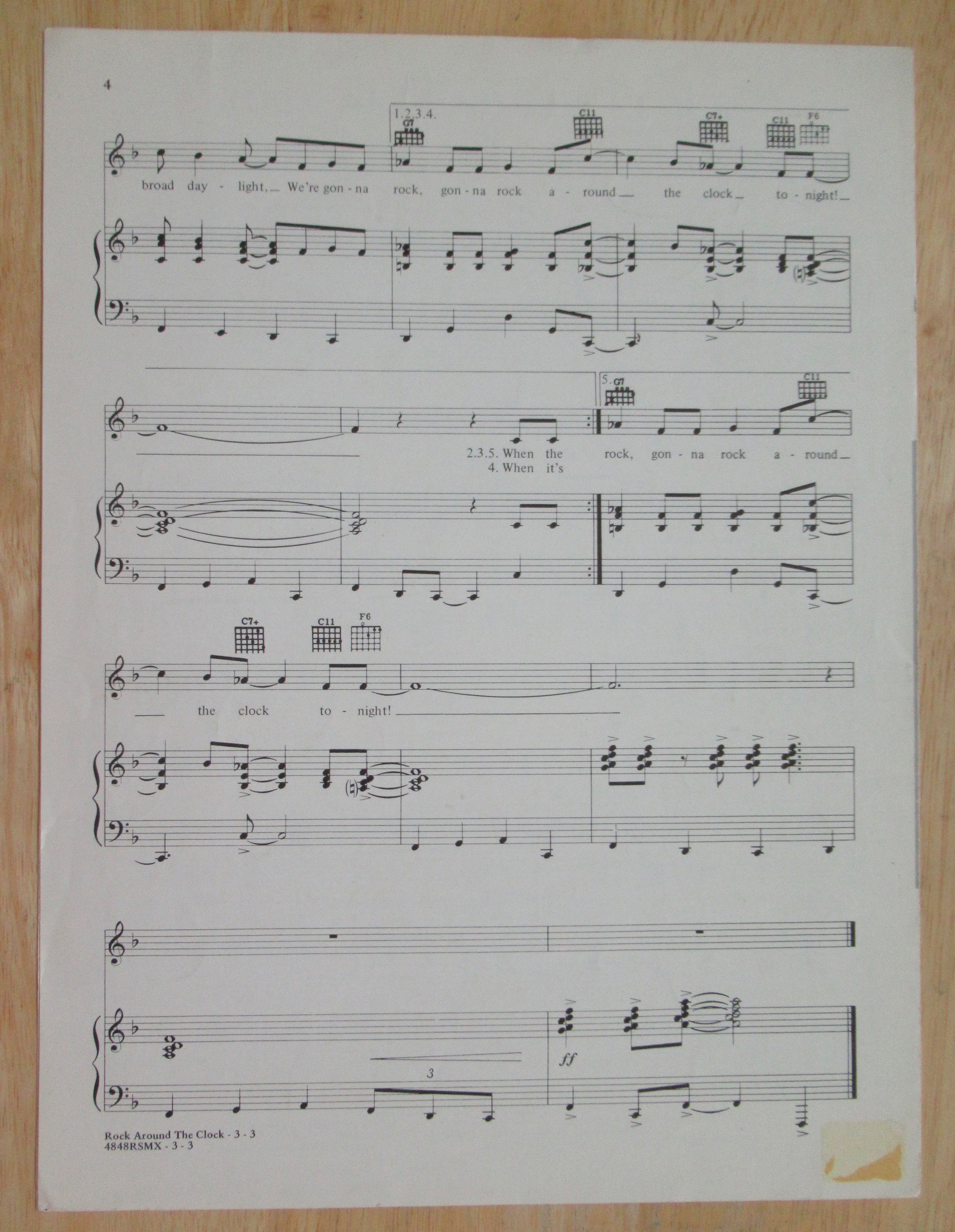 1953 Rock Around The Clock Sheet Music