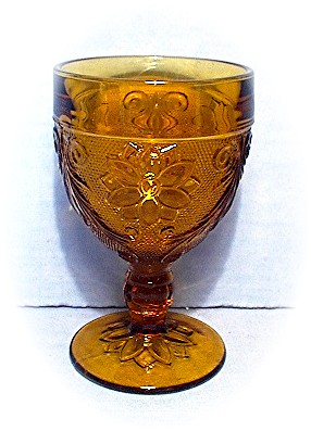 Amber Glass 9 Wine Goblets USA