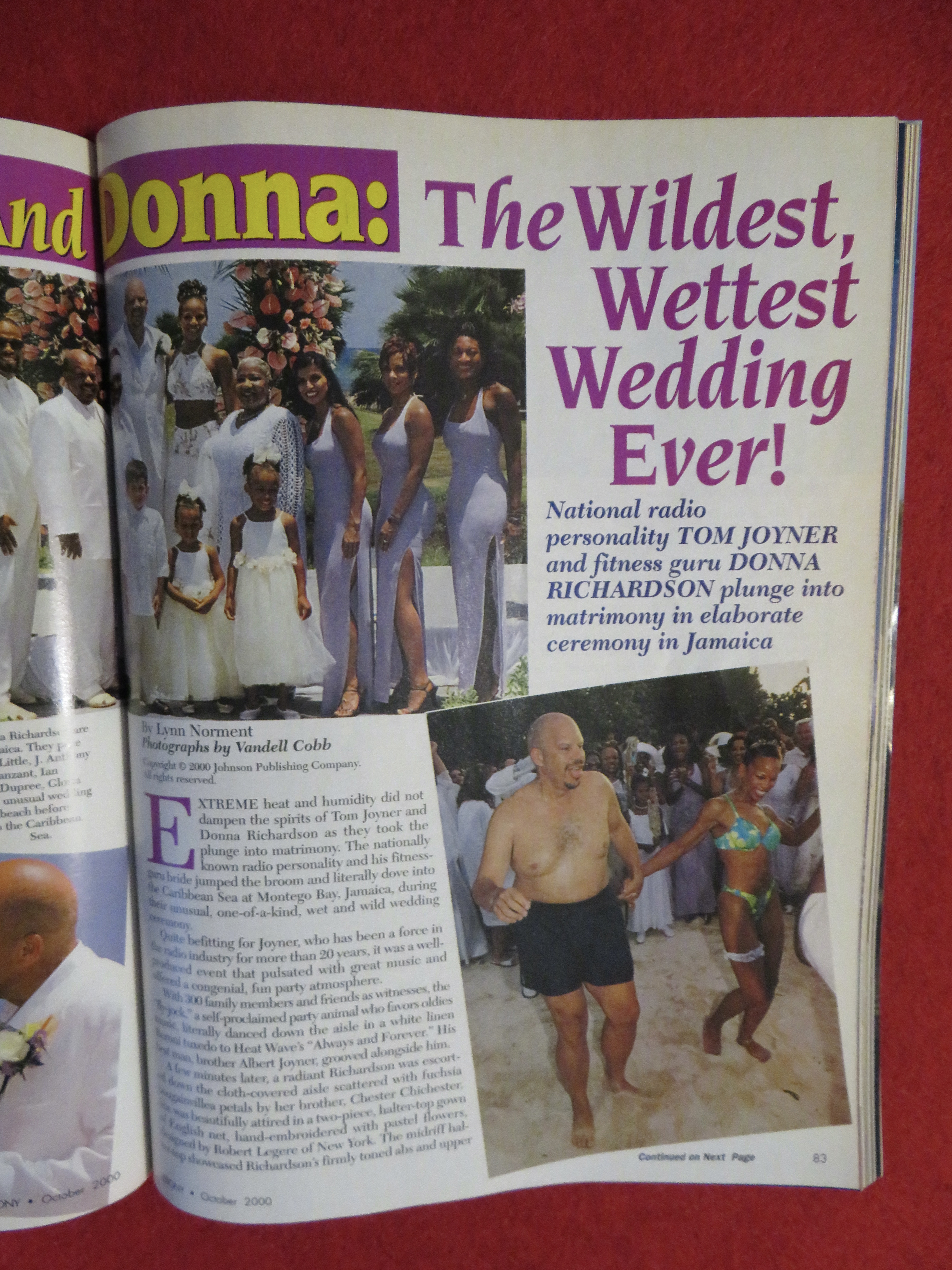Ebony Magazine October 2000 Tom & Donna