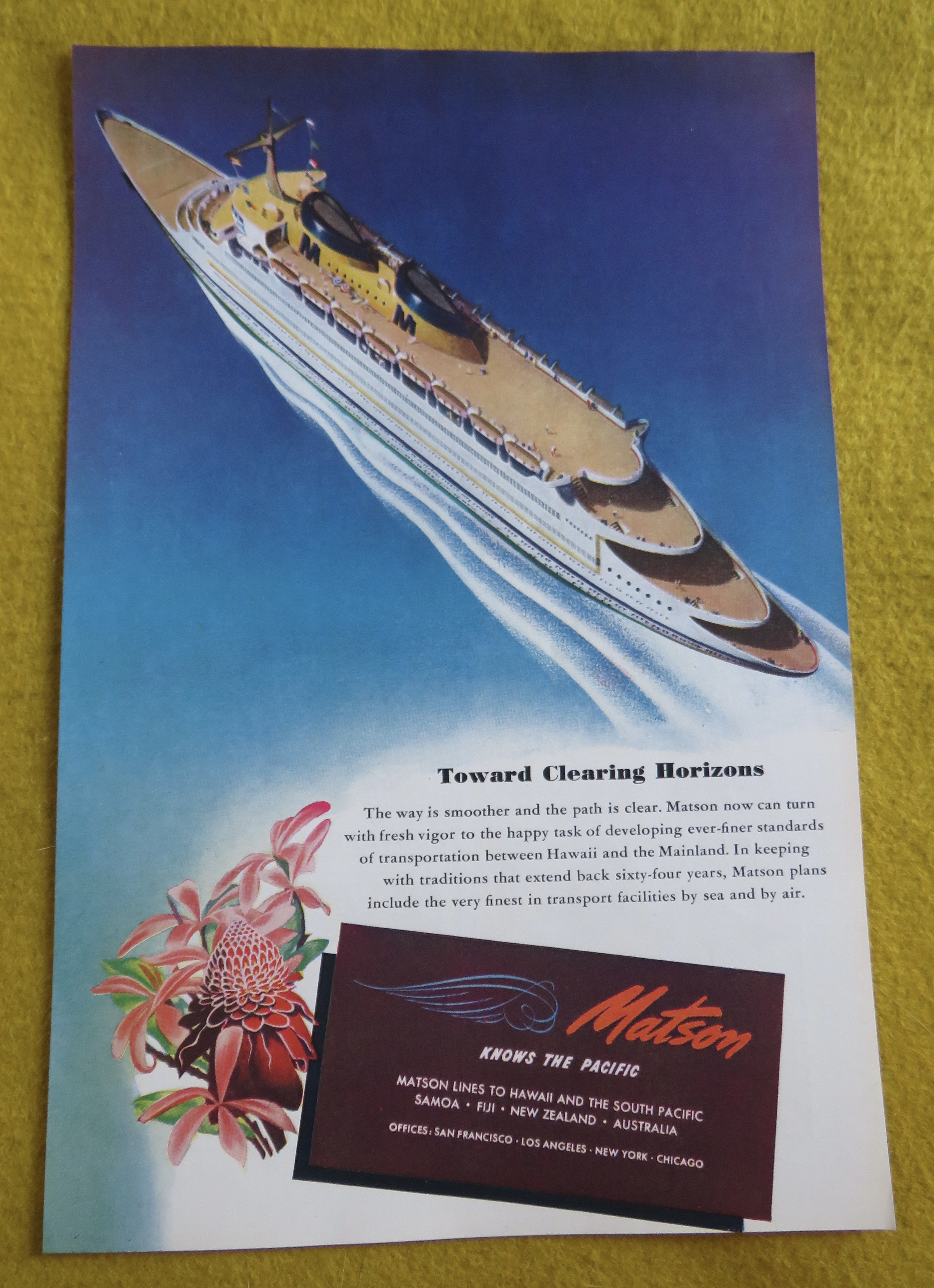 1946 Matson With Cruise Ship