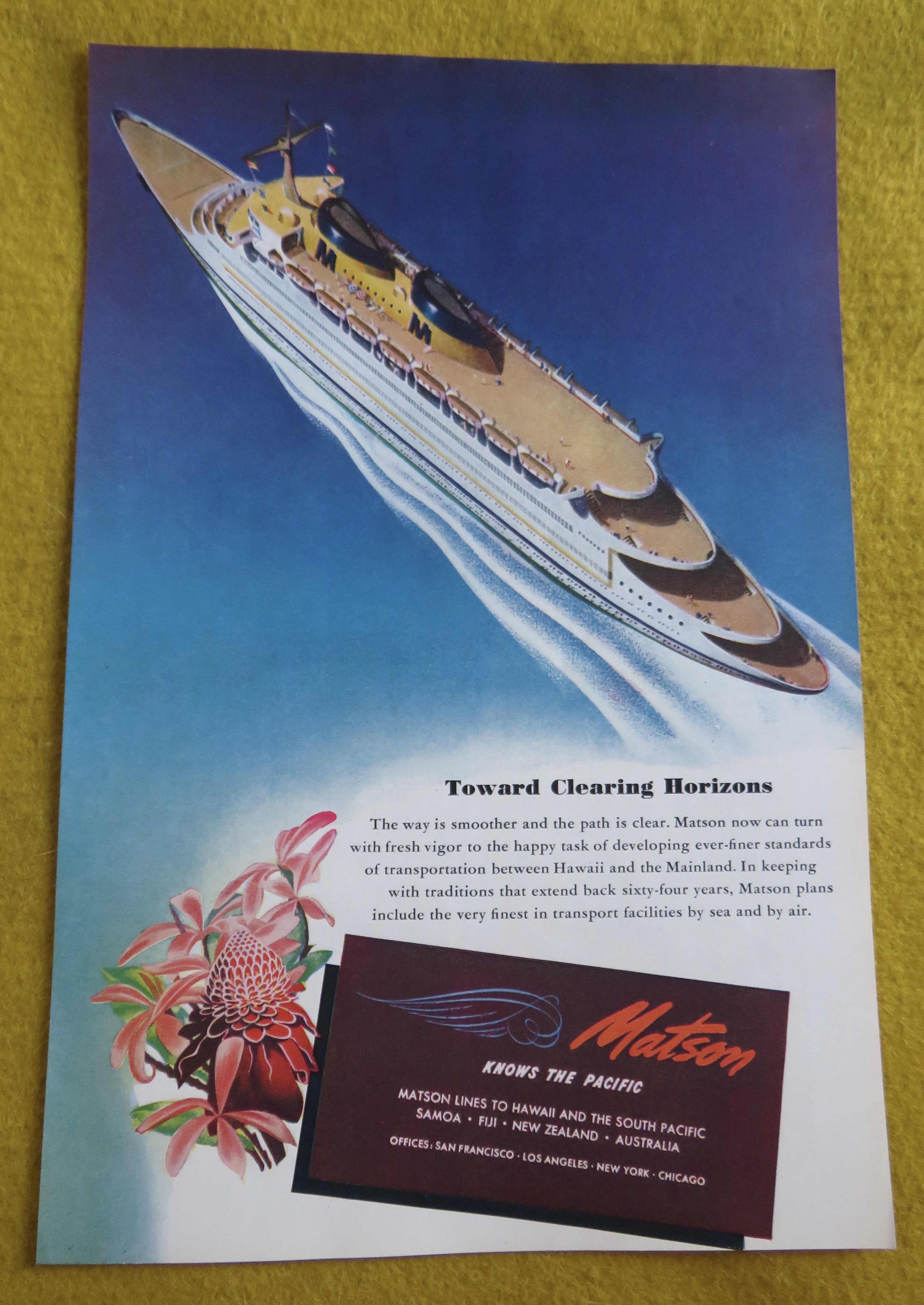 1946 Matson With Cruise Ship