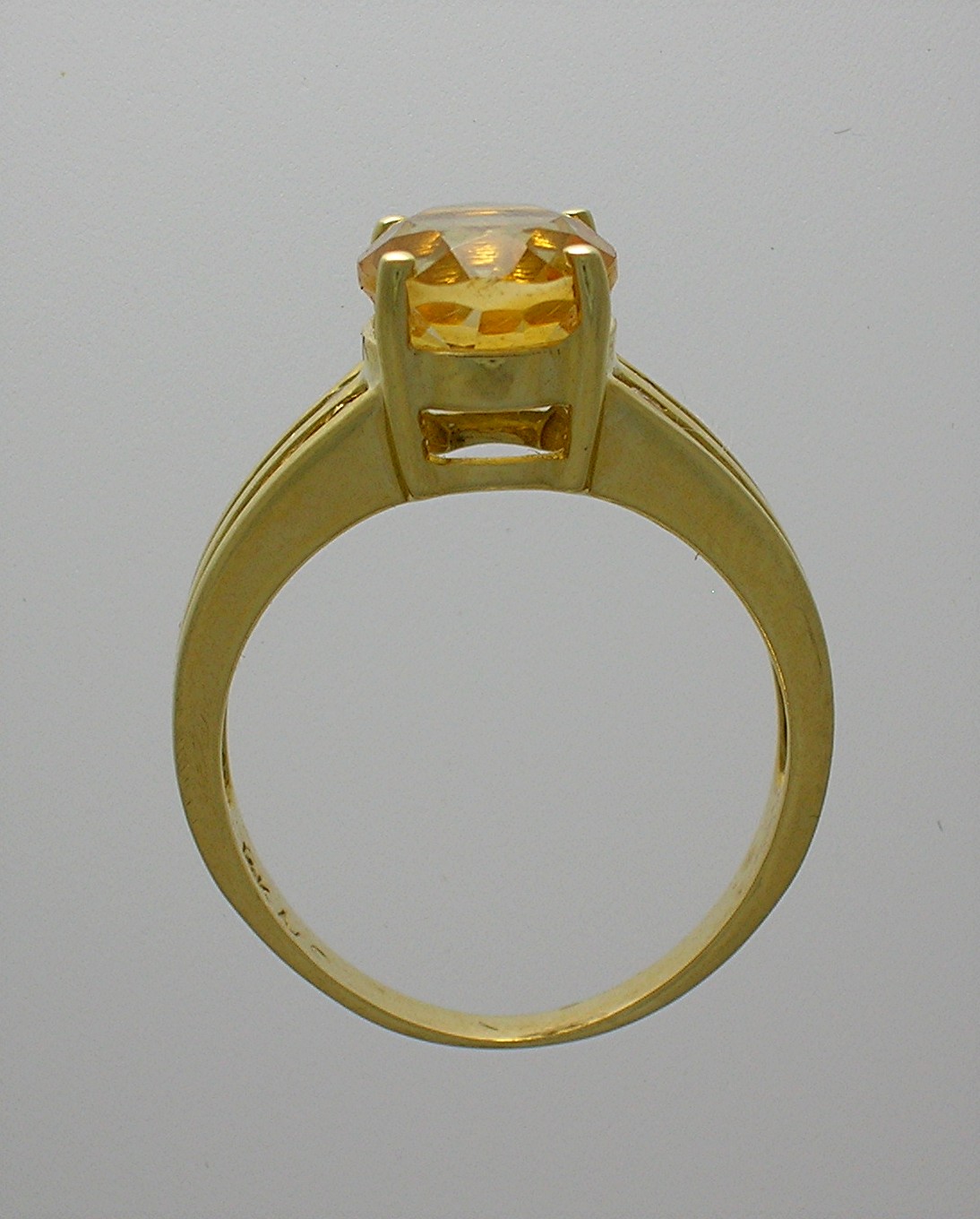 Ring 14K Yellow Gold Diamond 3ct Citrine