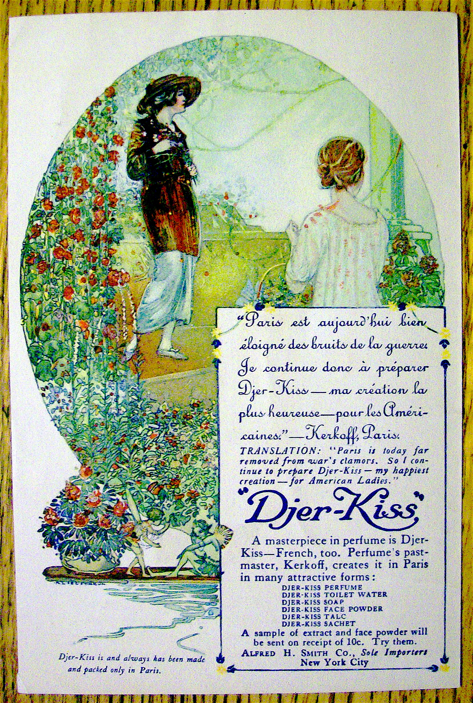 1910 Djer Kiss Perfume with Two Women