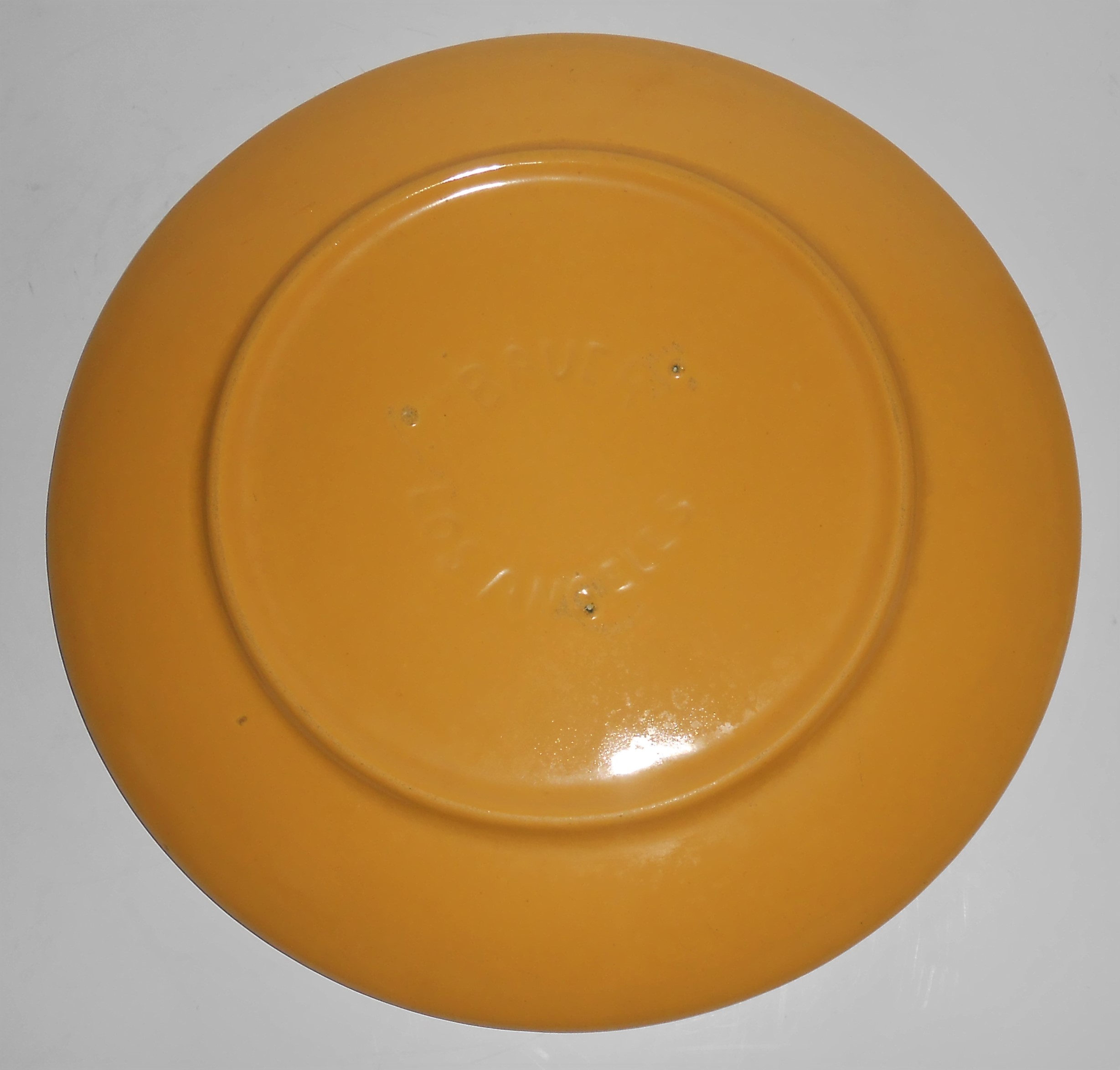 Bauer Pottery Ring Ware Yellow 9.5" Plate #4