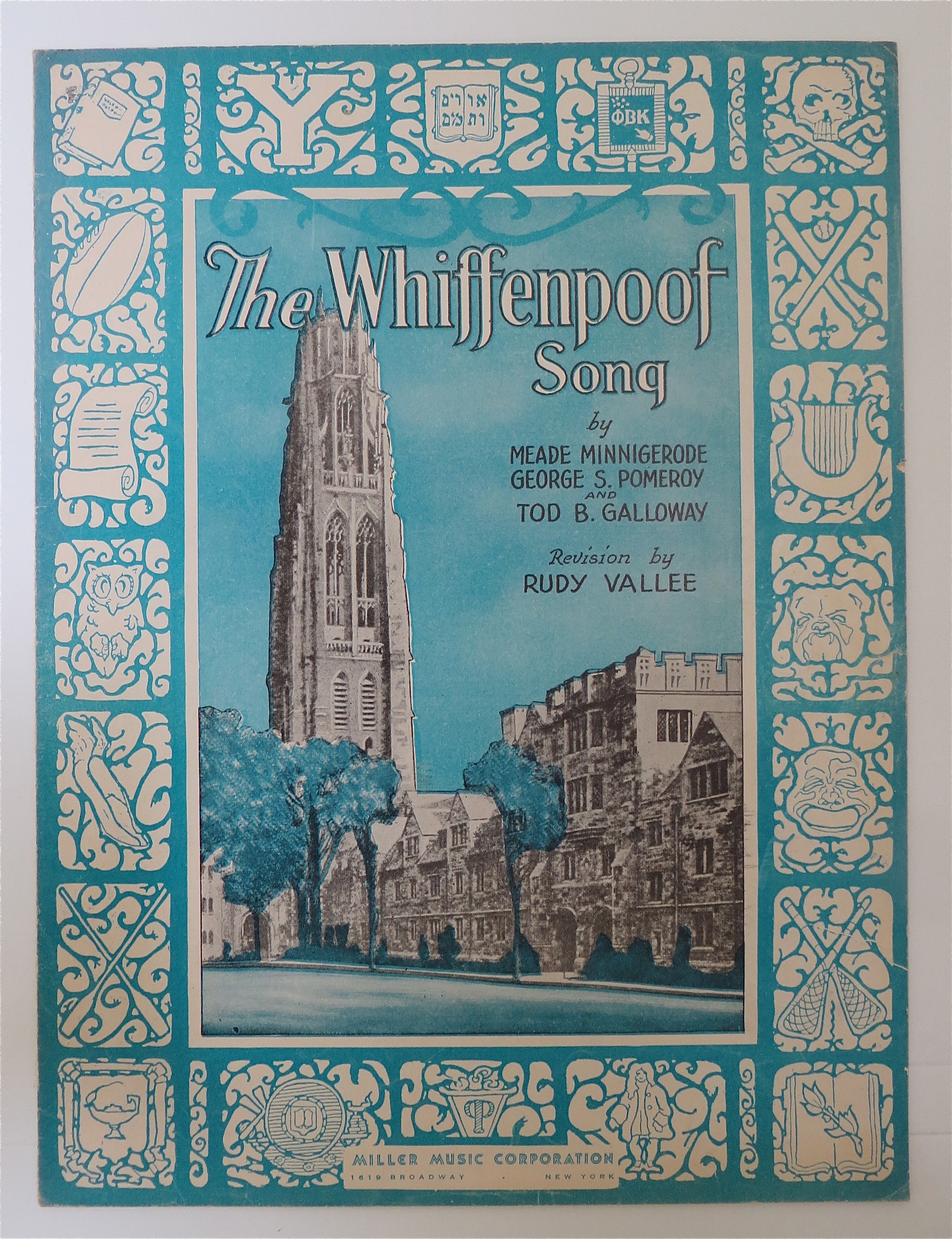Sheet Music For 1936 The Whiffenpoof Song