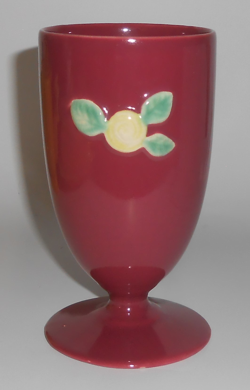 Coors Pottery Rosebud Very Rare Red Footed Tumbler