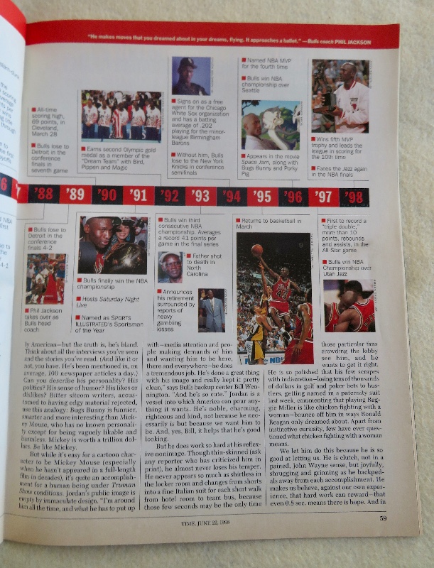 Time Magazine June 22, 1998 Michael Jordan