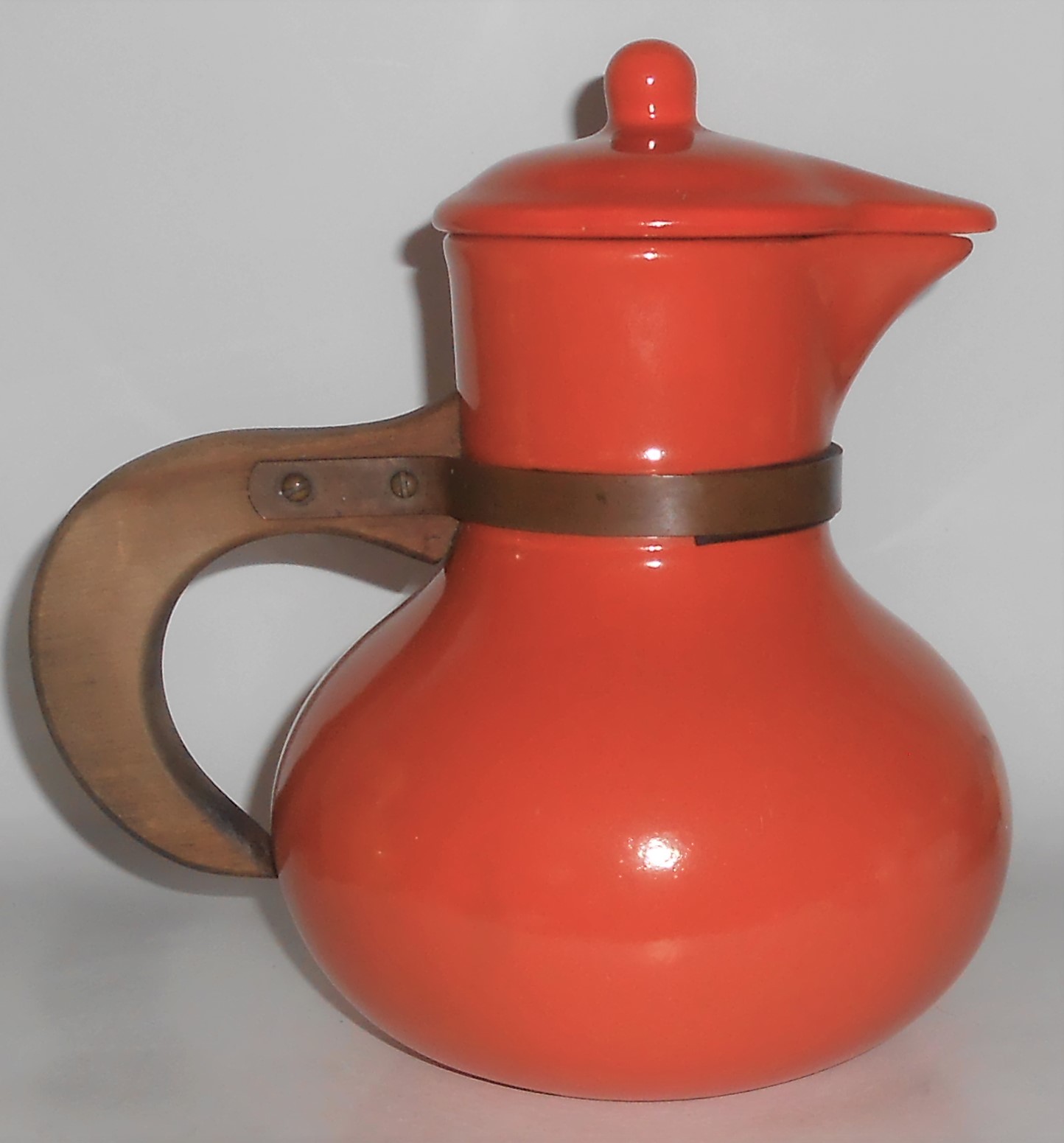 Red Wing Pottery Gypsy Trail Orange/White Wide Mouth Pi