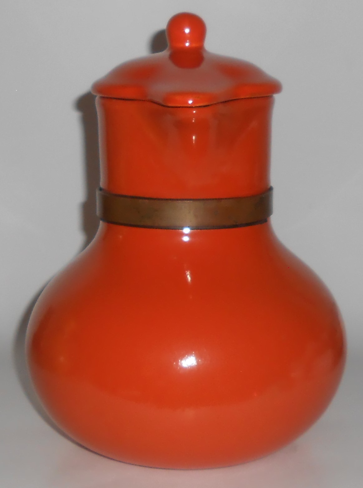 Red Wing Pottery Gypsy Trail Orange/White Wide Mouth Pi