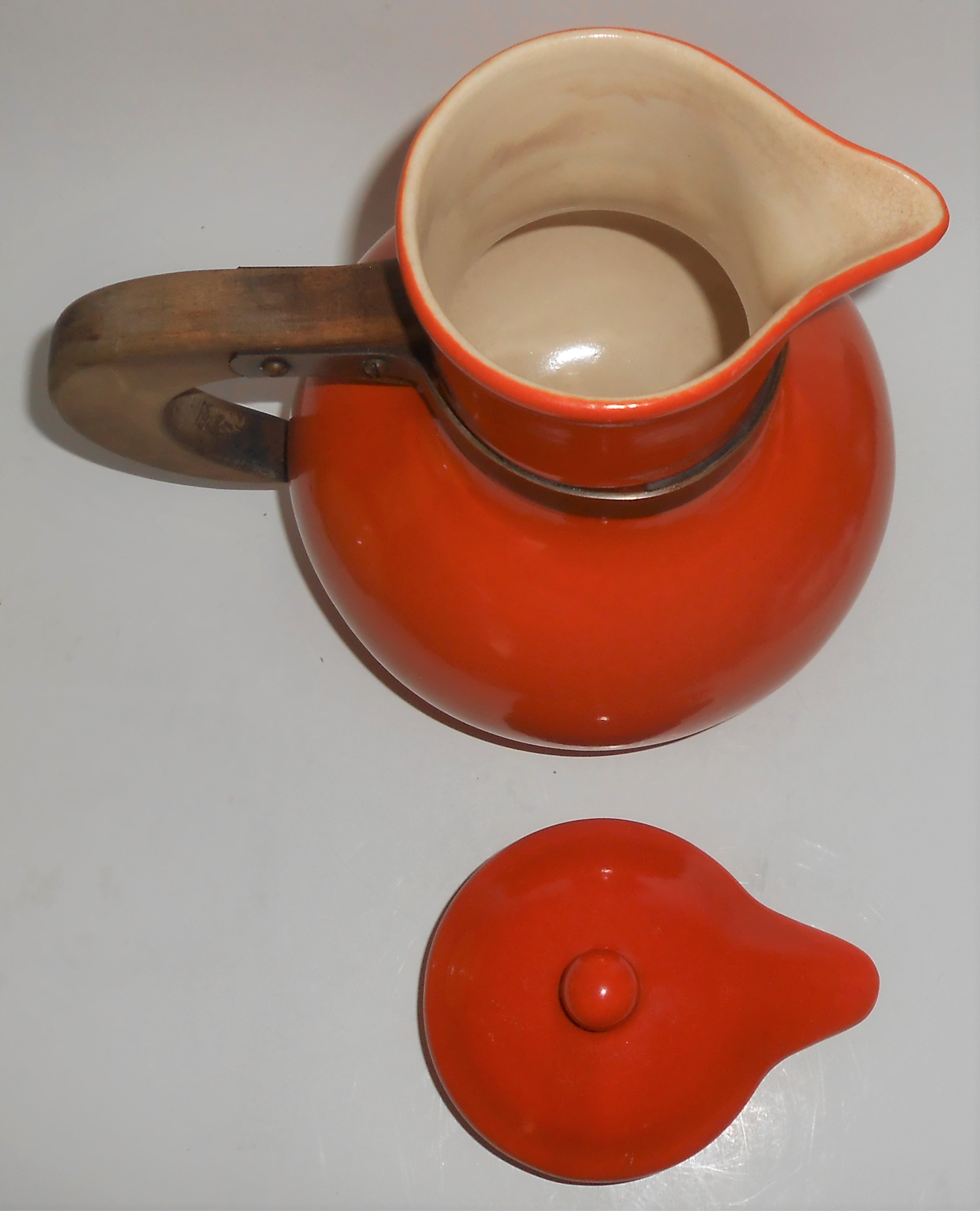Red Wing Pottery Gypsy Trail Orange/White Wide Mouth Pi