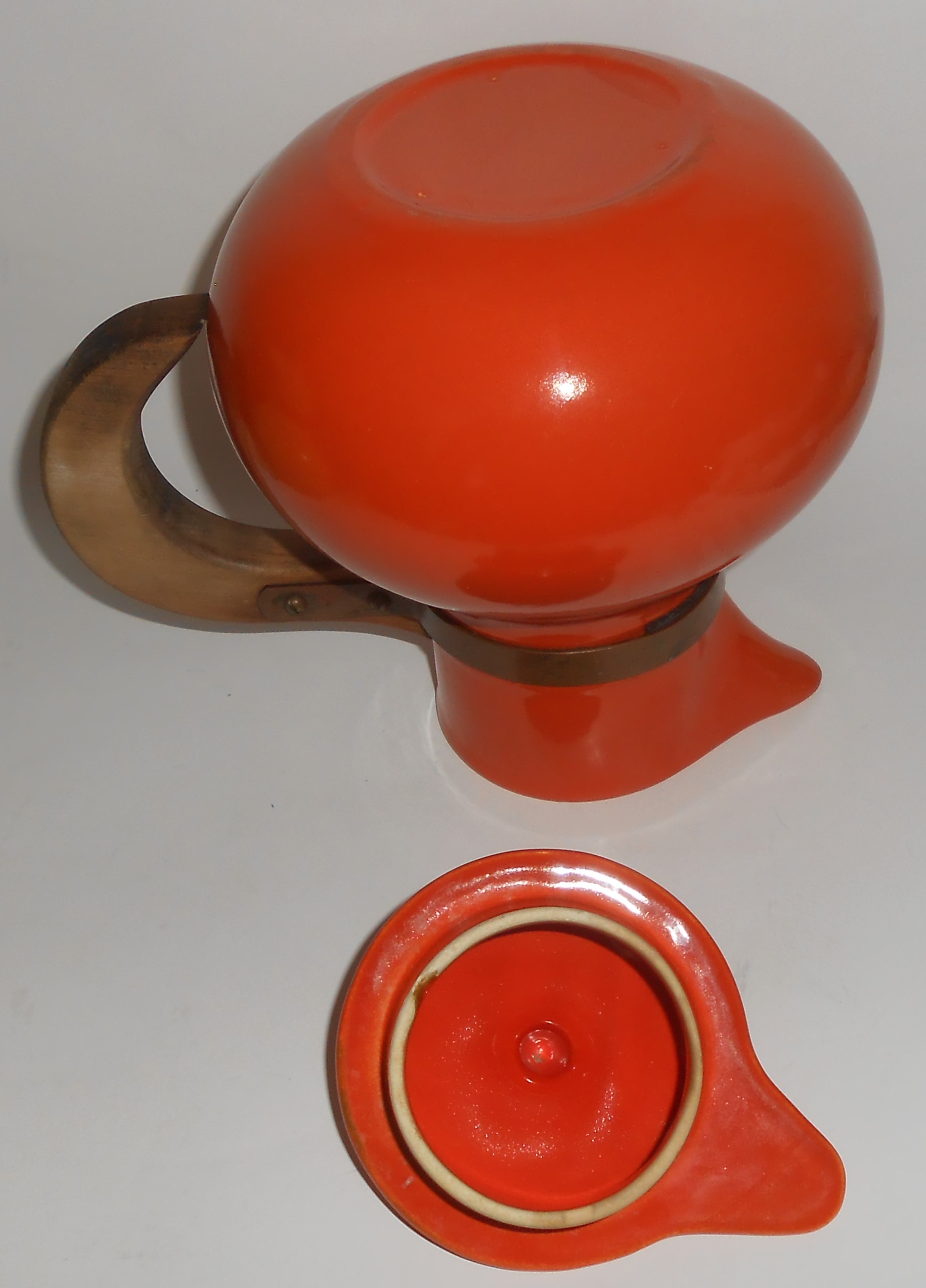Red Wing Pottery Gypsy Trail Orange/White Wide Mouth Pi