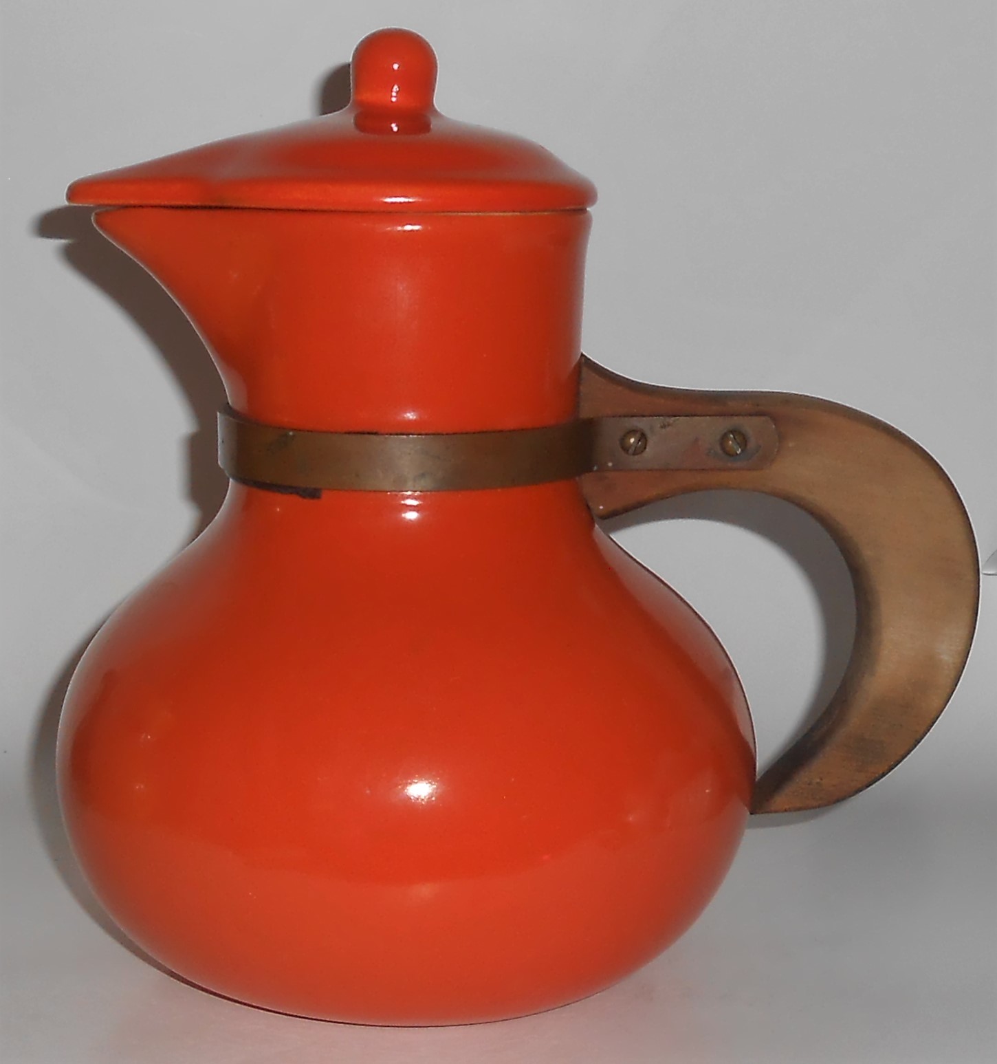 Red Wing Pottery Gypsy Trail Orange/White Wide Mouth Pi