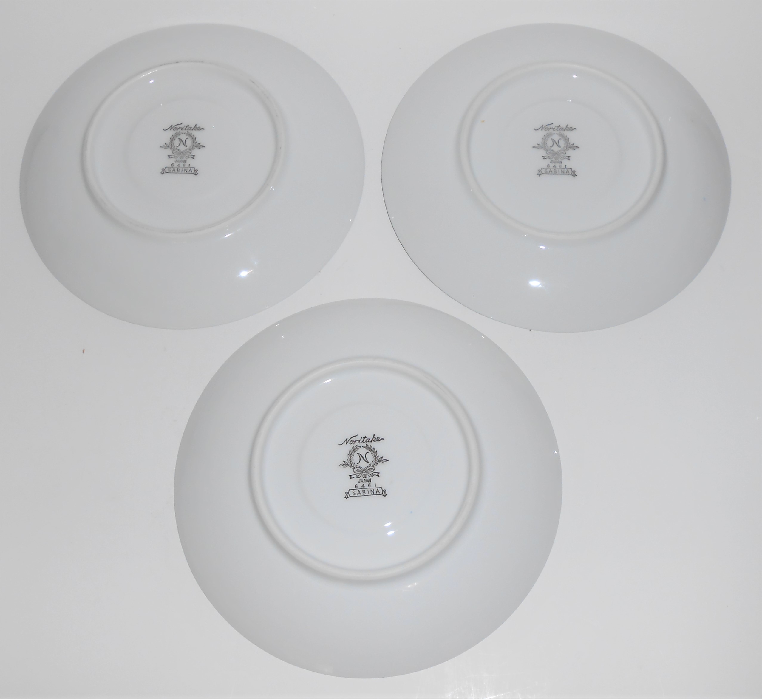Noritake China Porcelain Platinum Sabina Set/3 Saucers