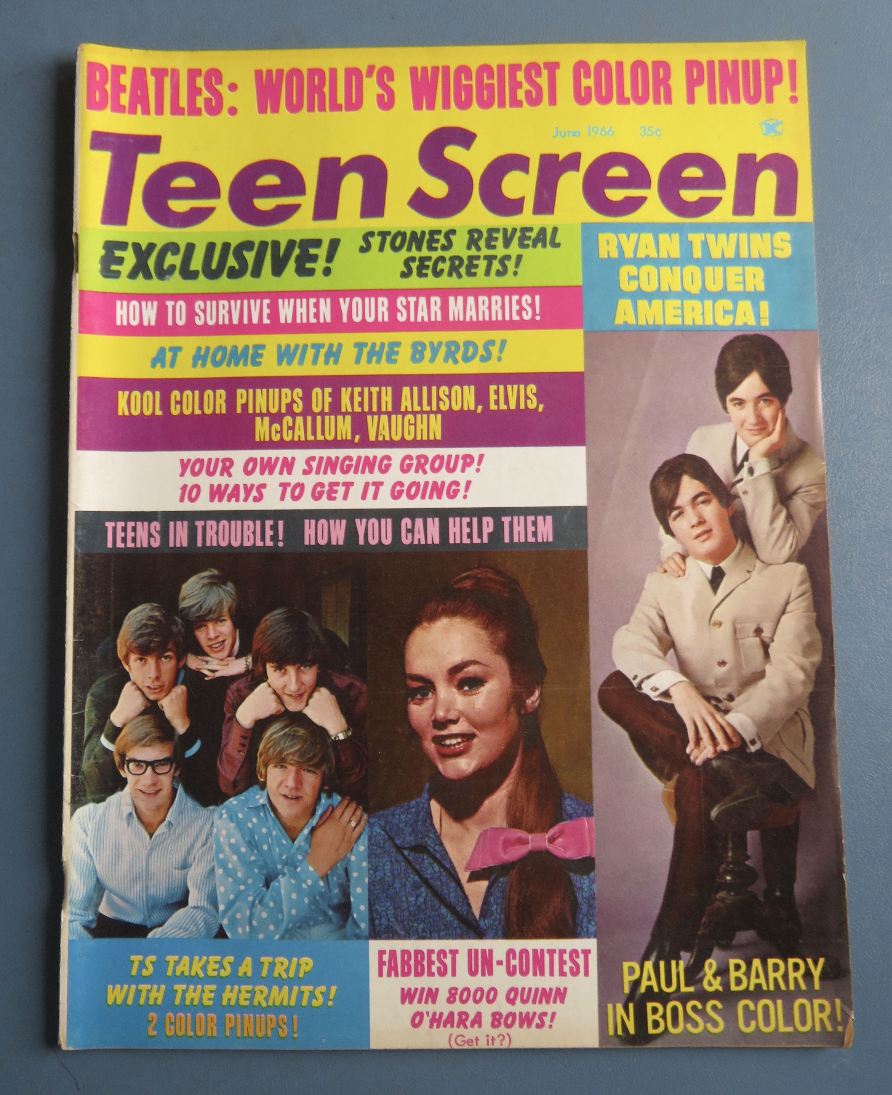 Teen Screen Magazine June 1966 Beatles