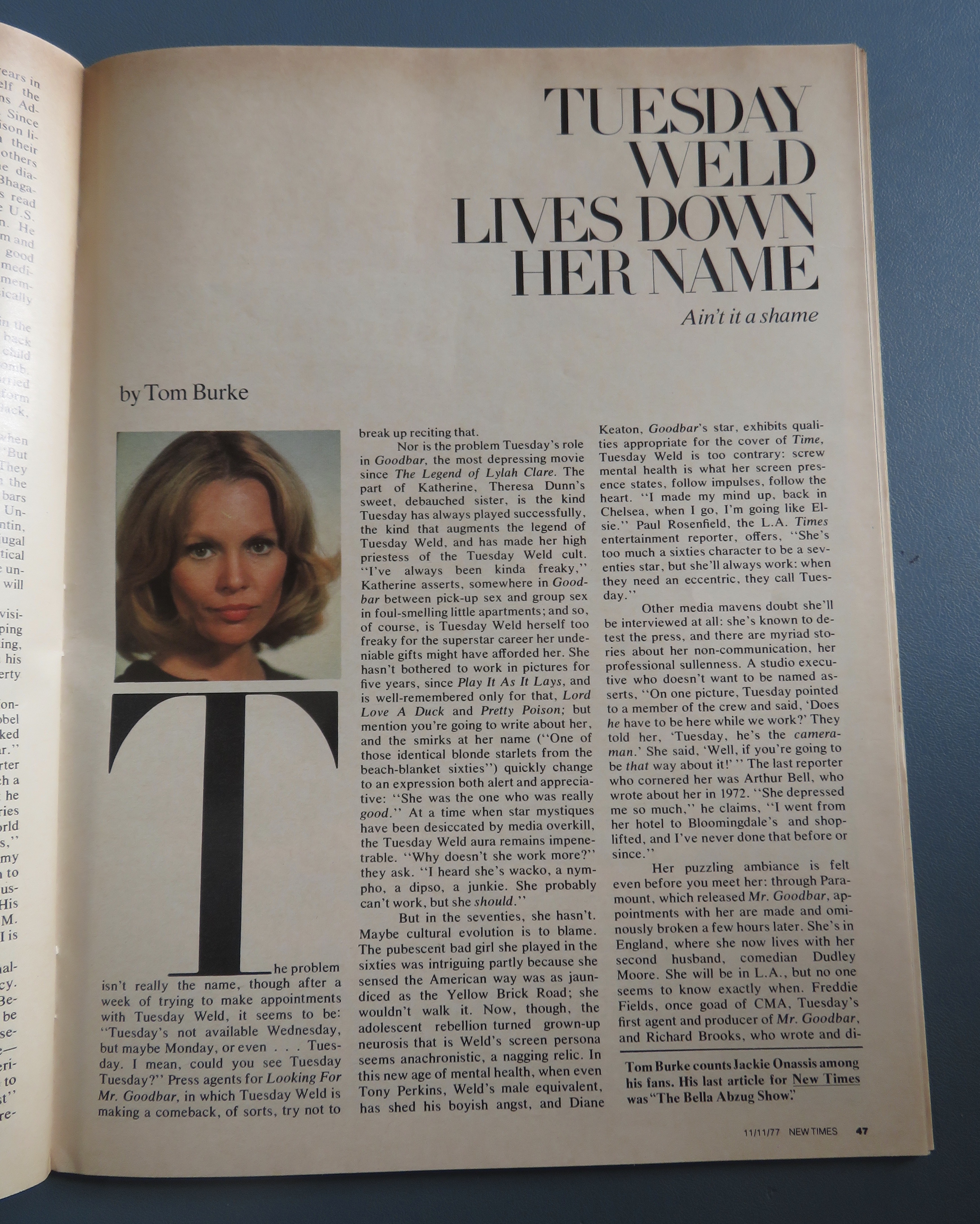 New Times Magazine November 11, 1977 Wild In The Stand