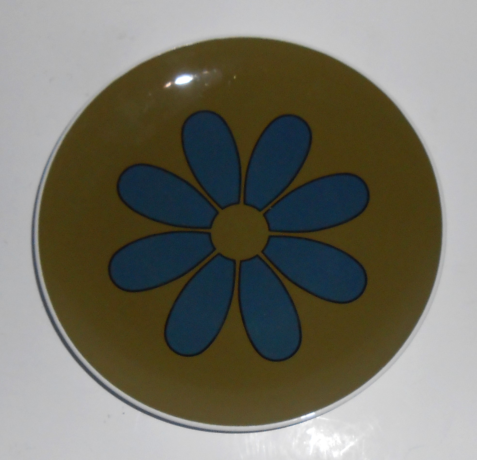 Corning Pottery MCM Coordinates Green / Blue Flower Bre
