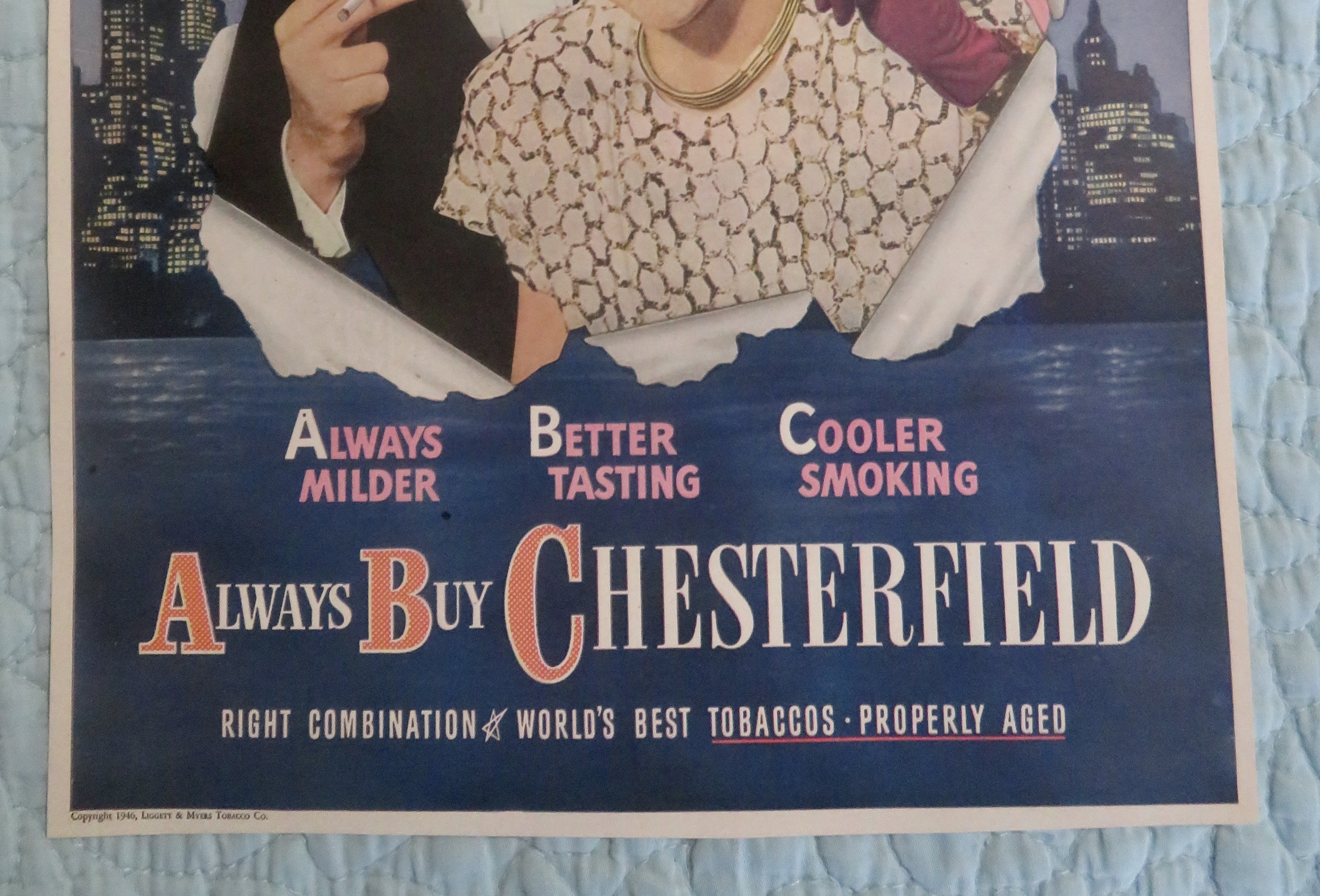 1946 Chesterfield Cigarettes With Man & Woman