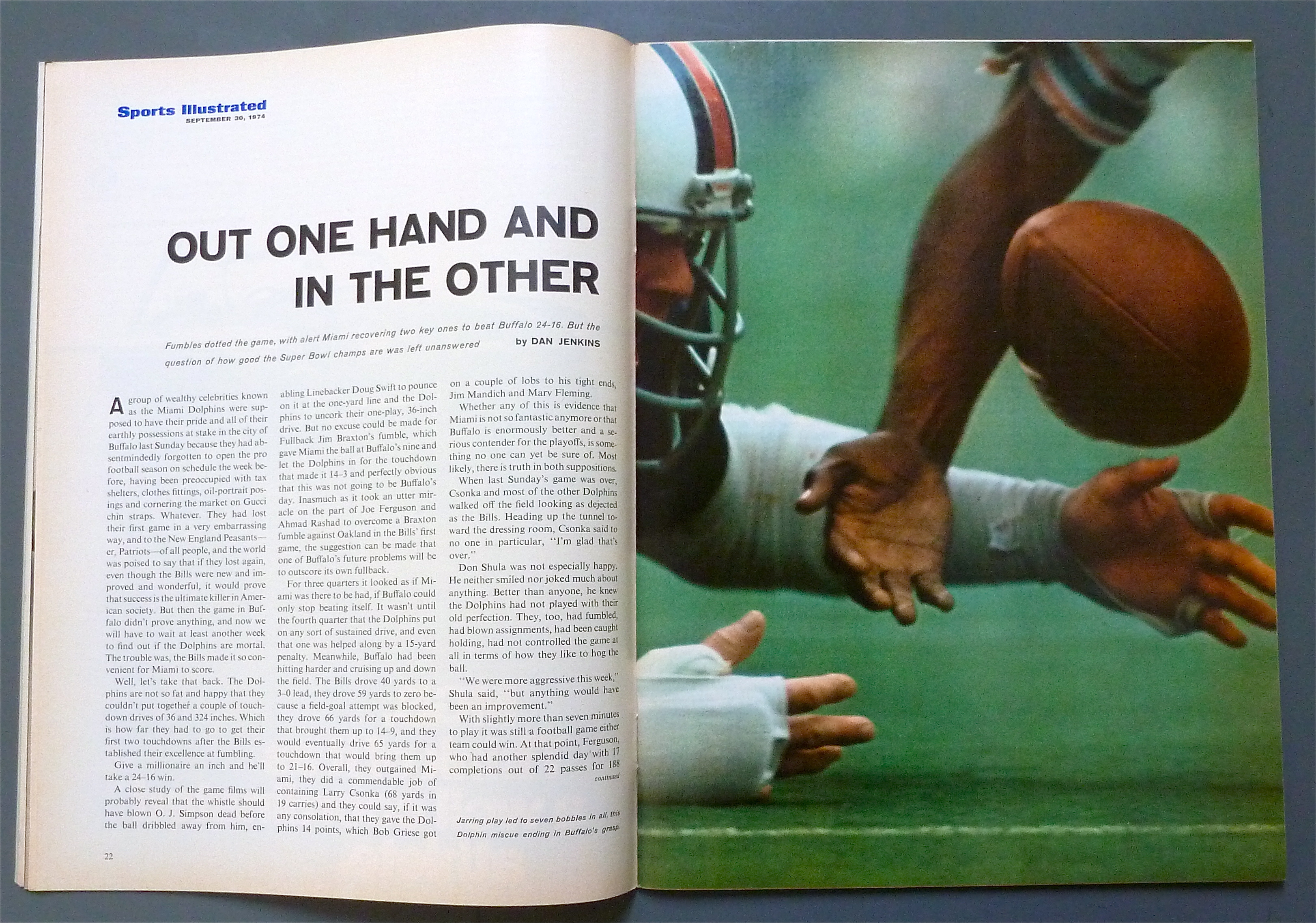 Sports Illustrated September 30, 1974  Tom Clements