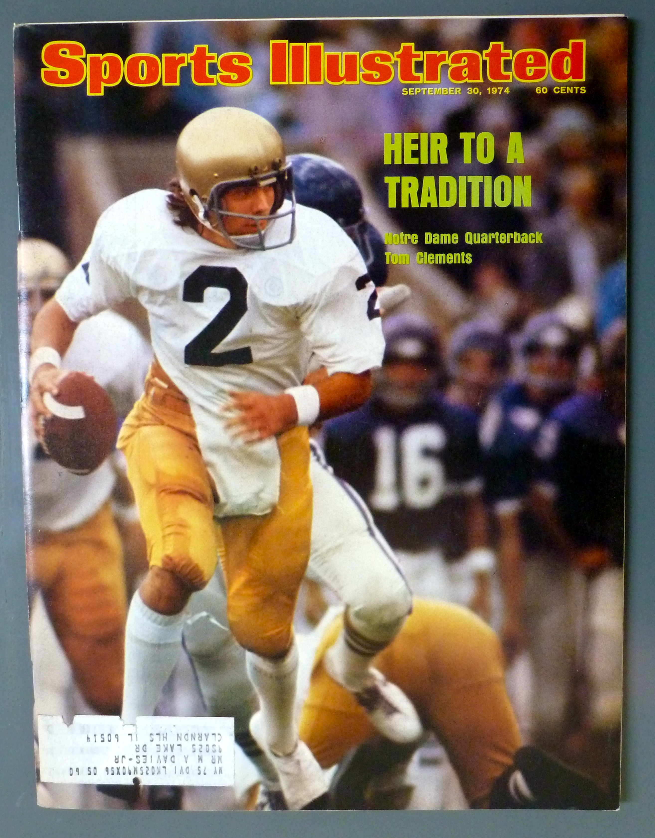 Sports Illustrated September 30, 1974  Tom Clements