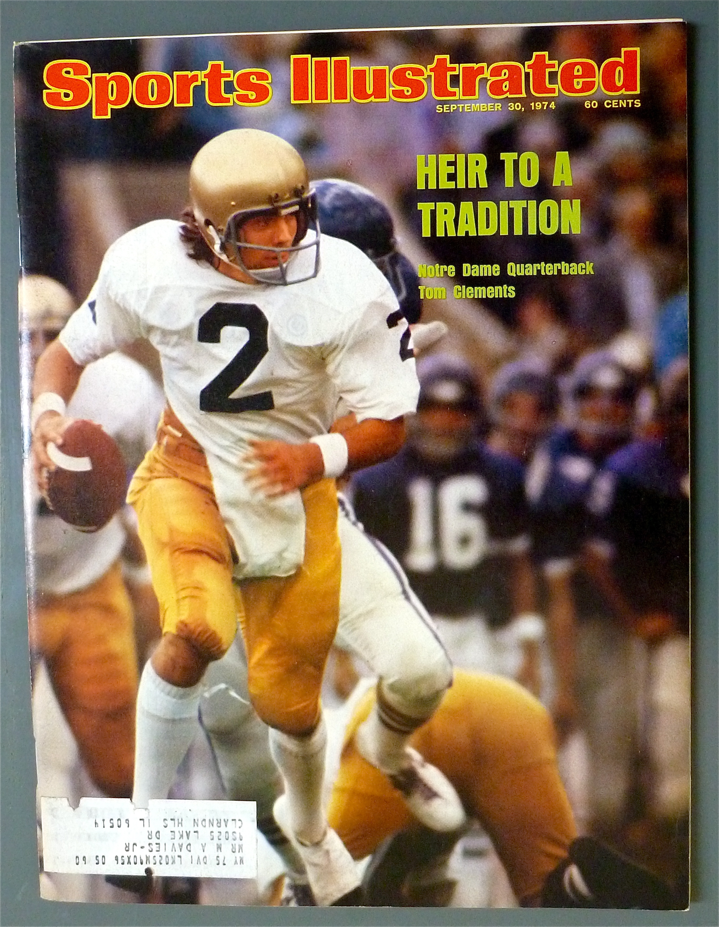 Sports Illustrated September 30, 1974  Tom Clements