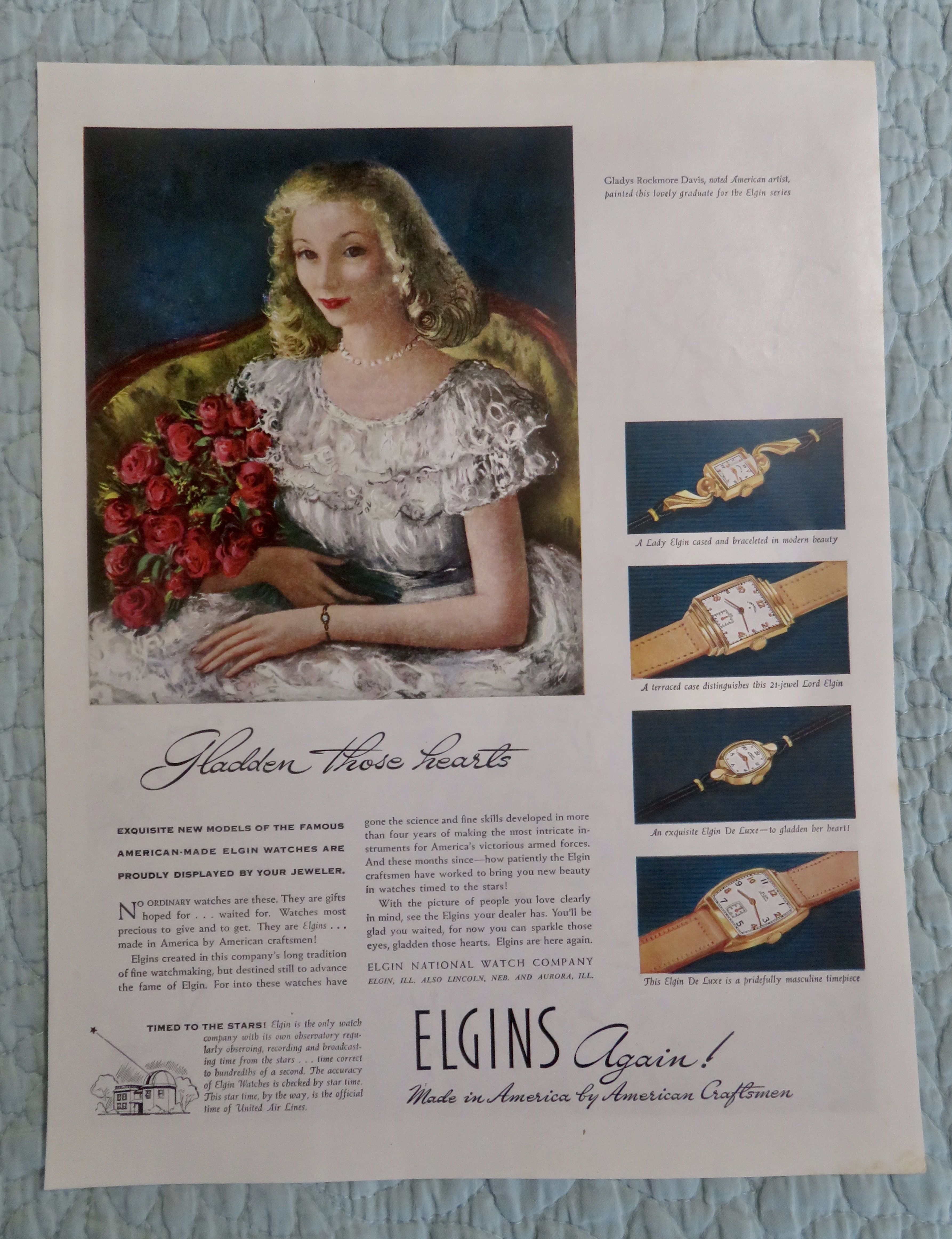 1946 Elgin Watch with Gladys Rockmore Davis
