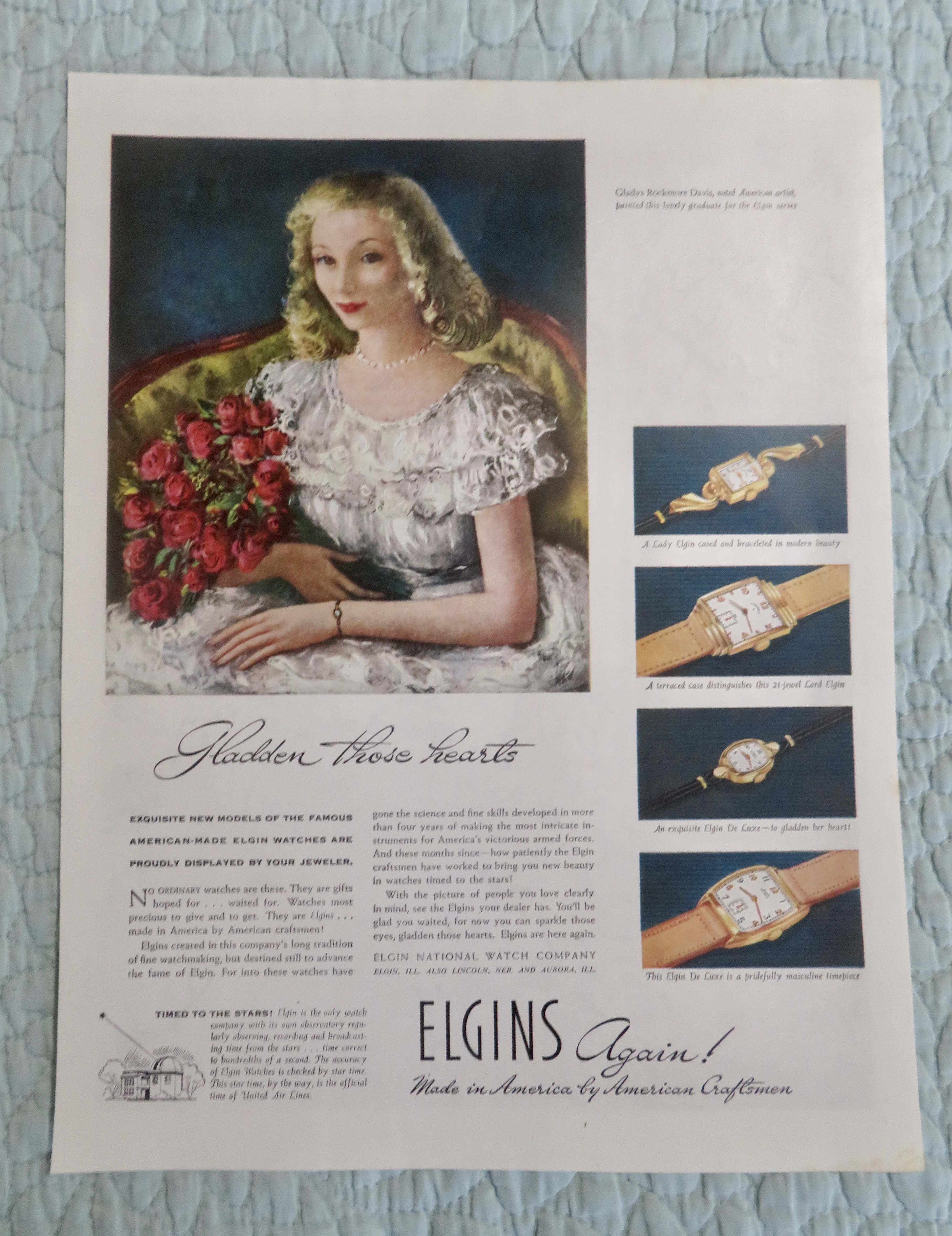 1946 Elgin Watch with Gladys Rockmore Davis