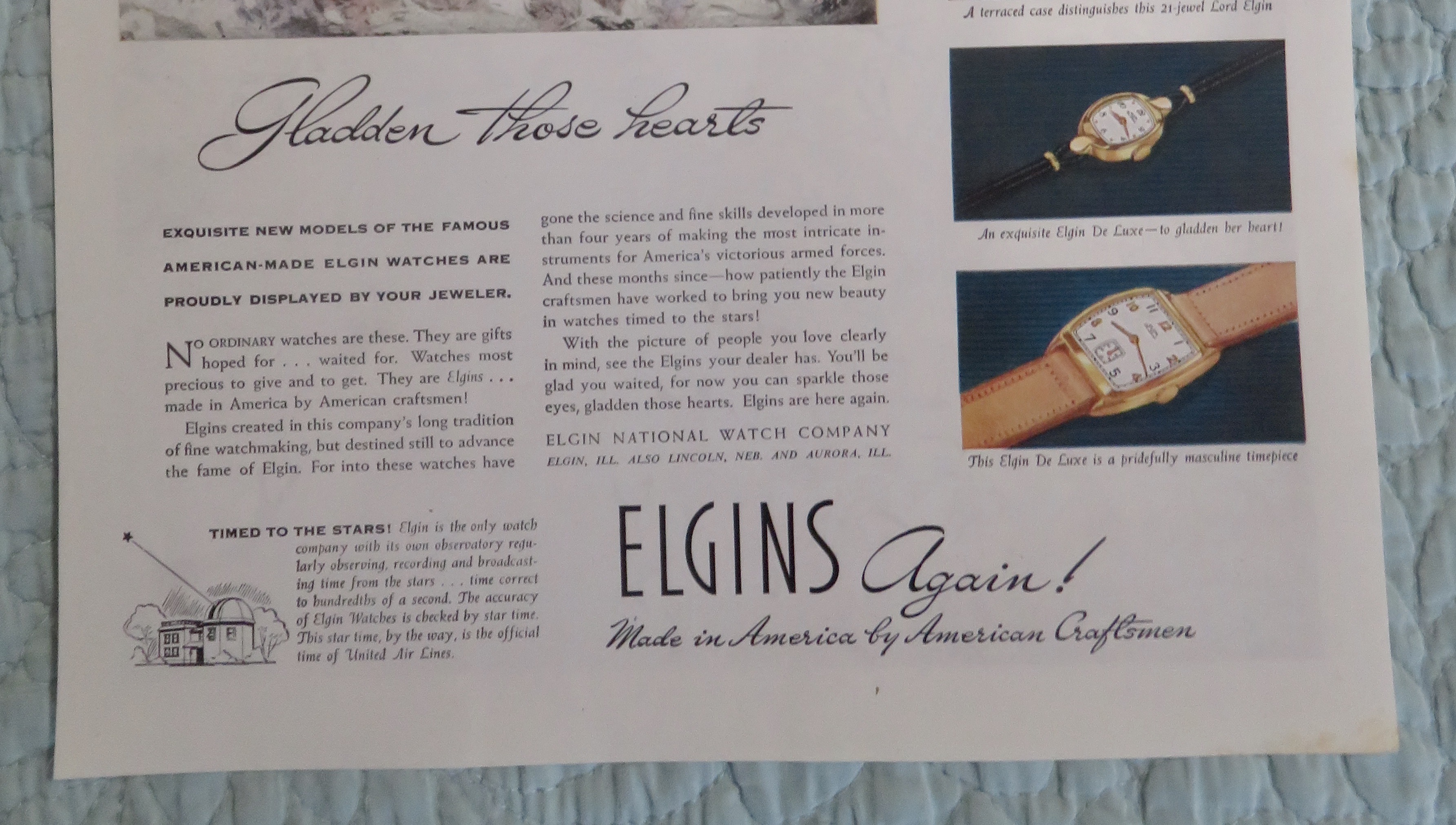 1946 Elgin Watch with Gladys Rockmore Davis