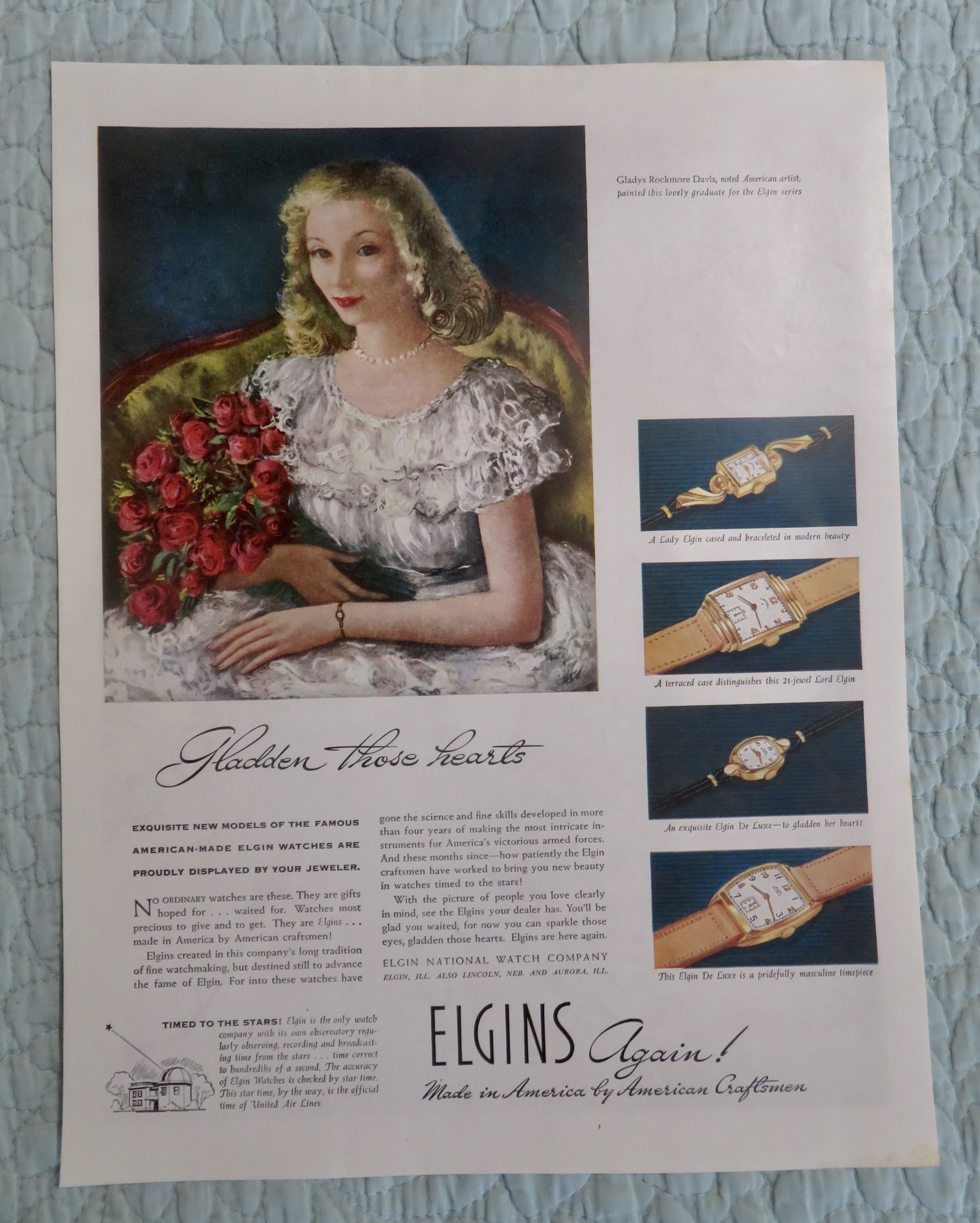 1946 Elgin Watch with Gladys Rockmore Davis