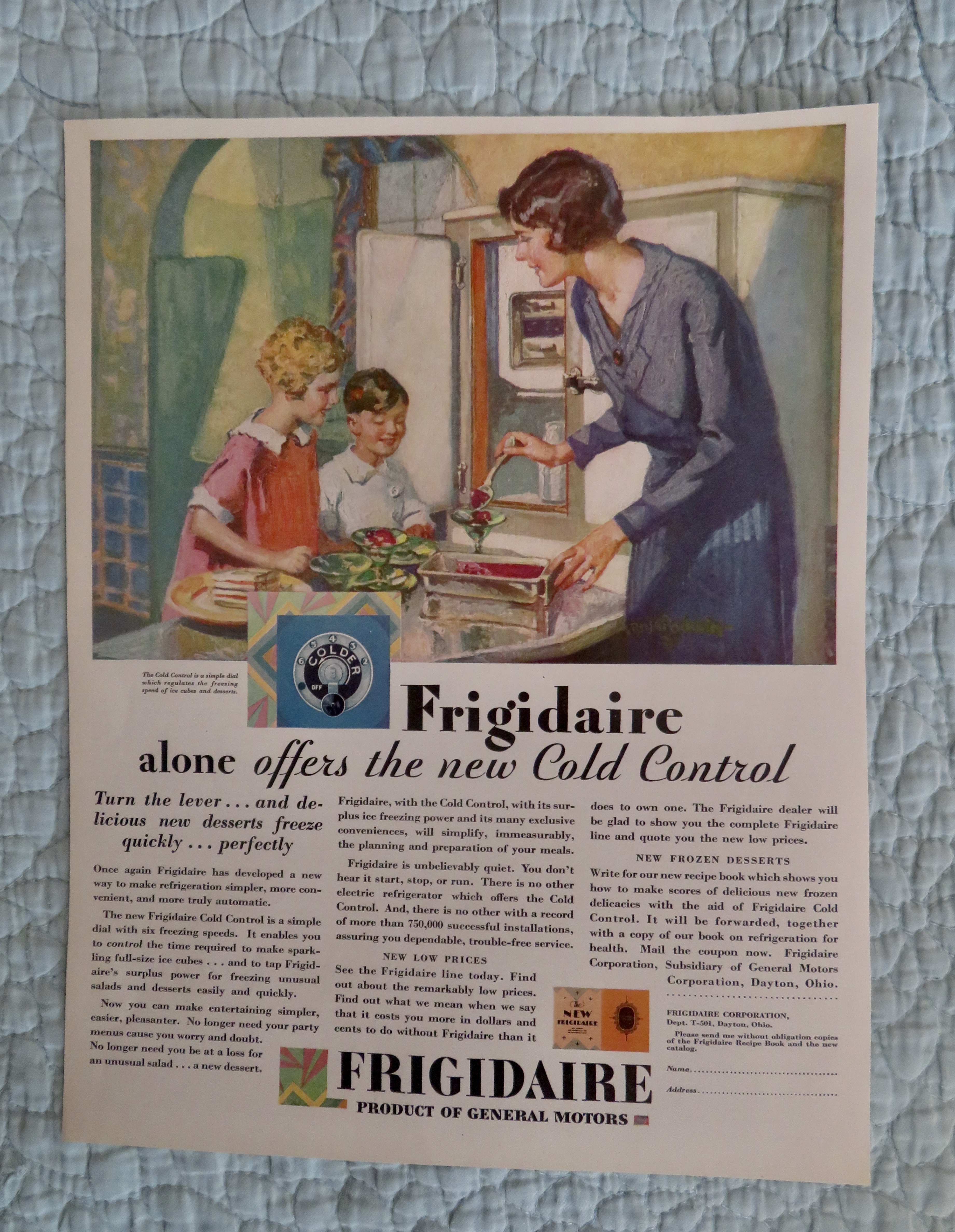 1940's Frigidaire with Mom Serving Children Food
