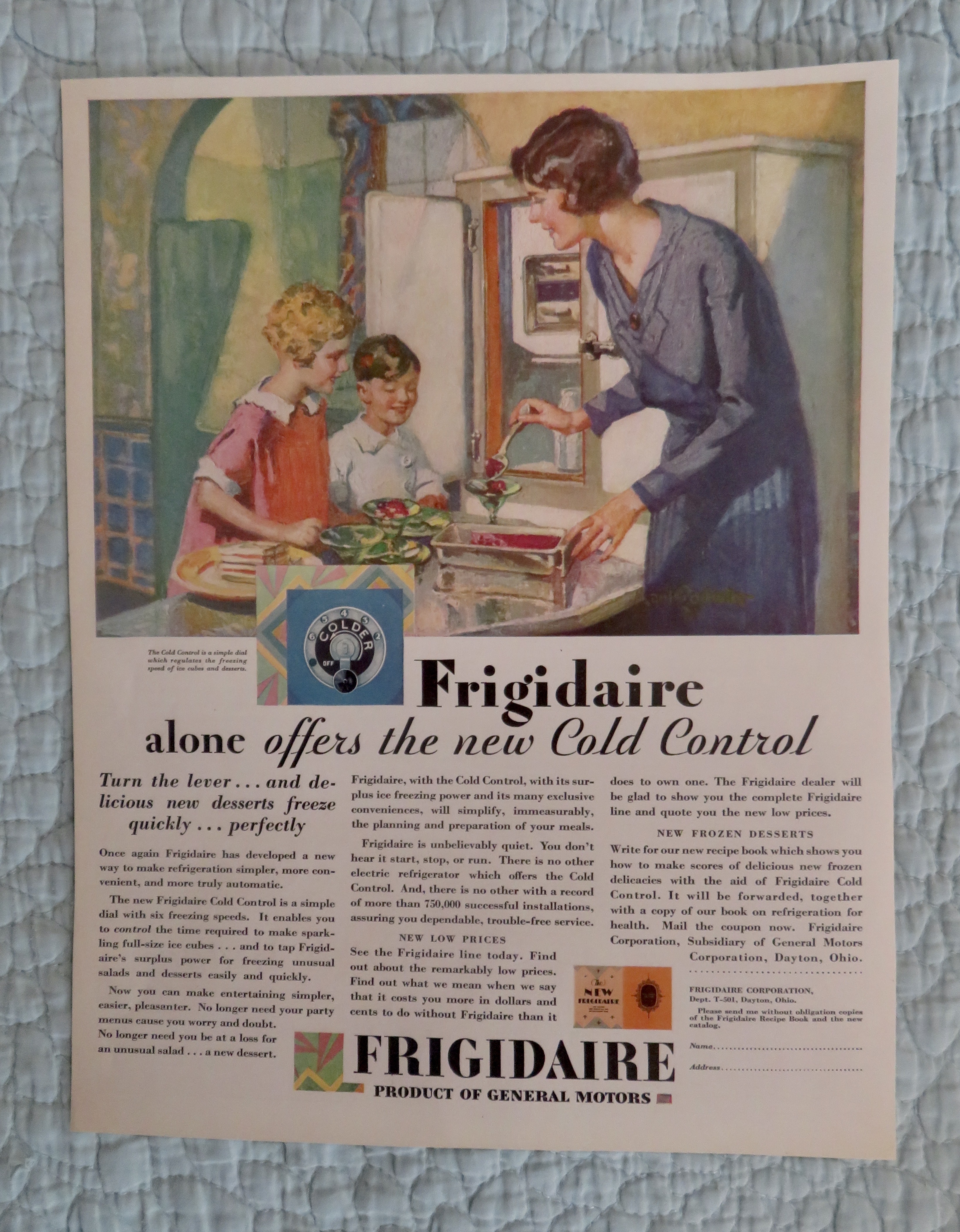 1940's Frigidaire with Mom Serving Children Food