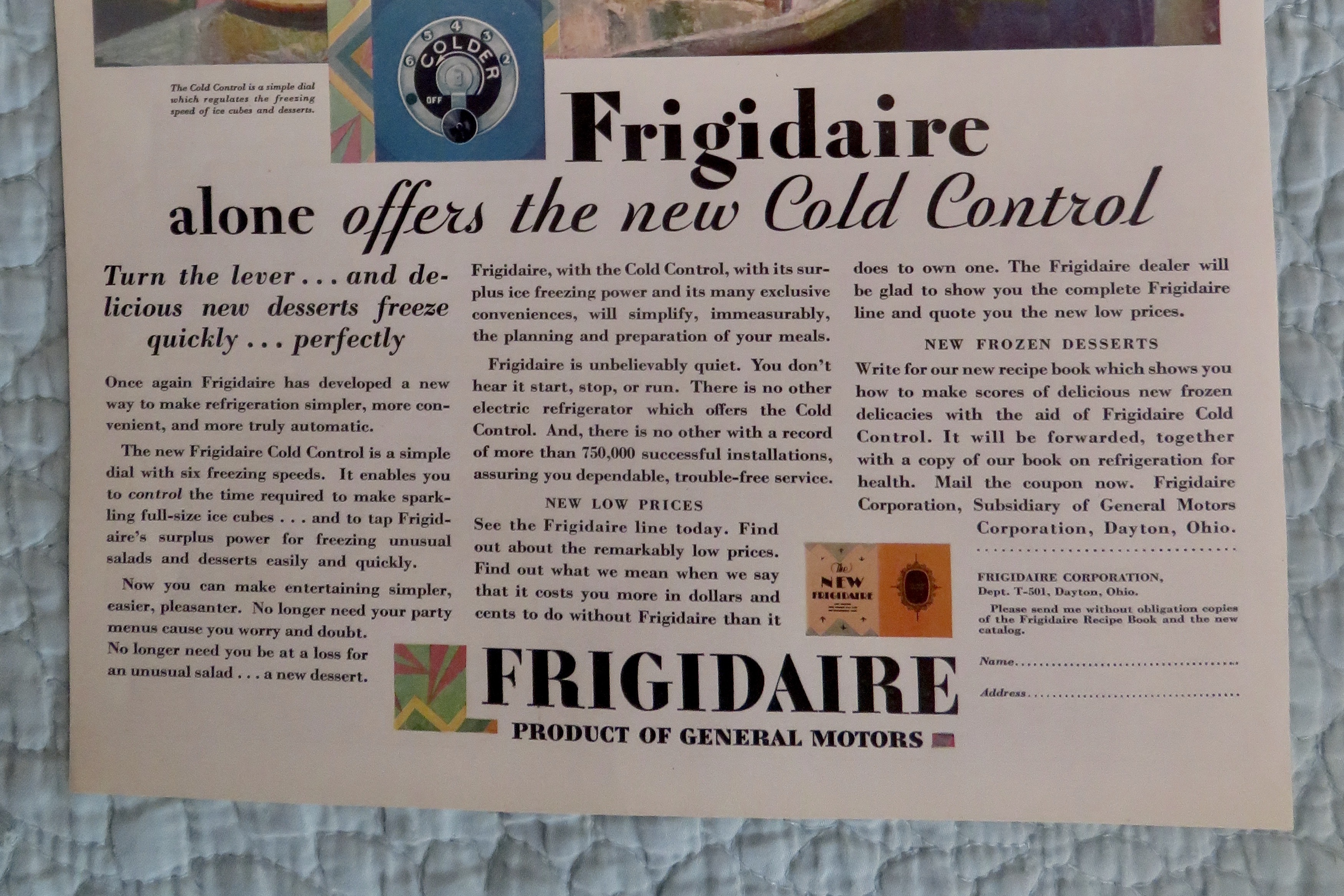 1940's Frigidaire with Mom Serving Children Food