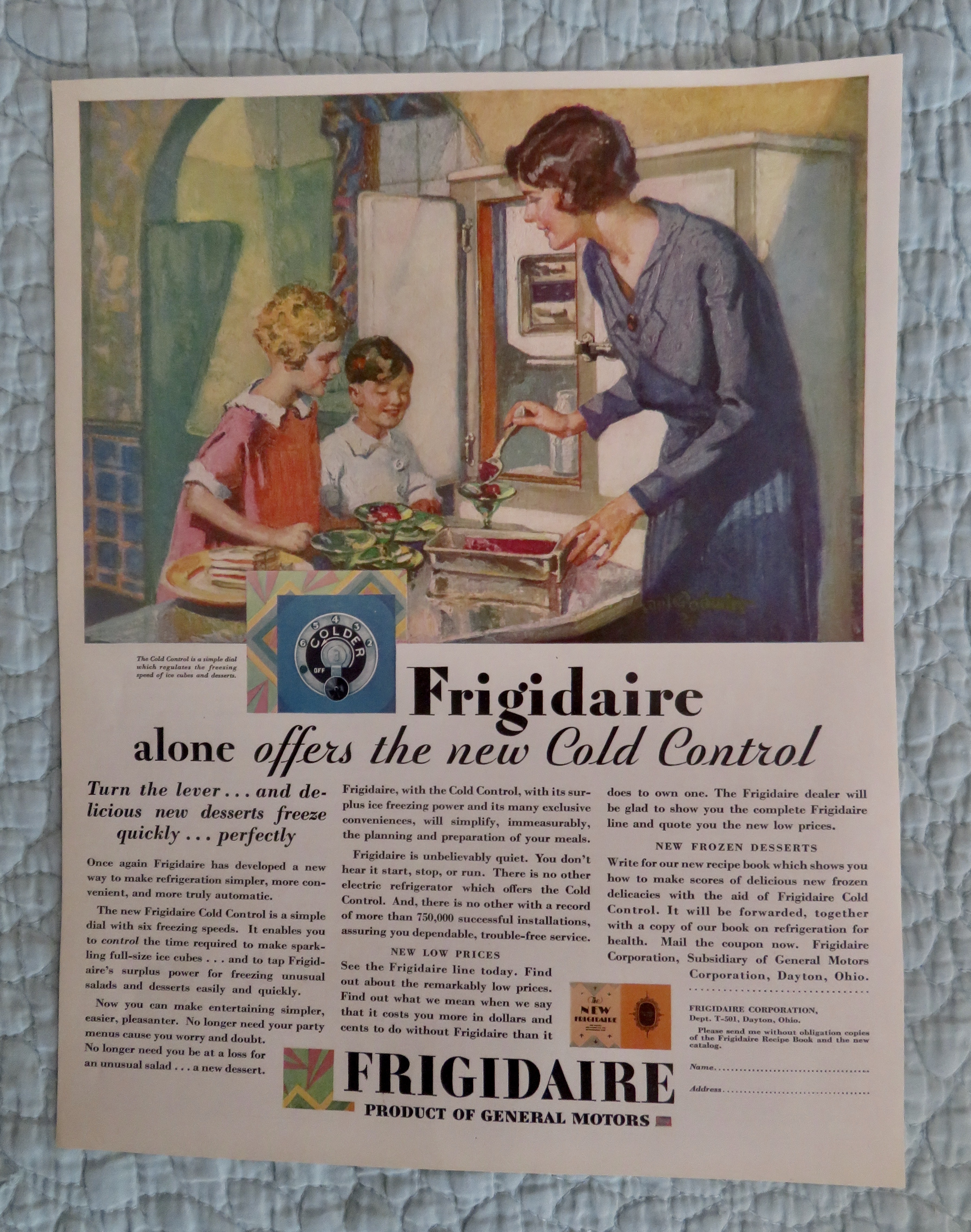 1940's Frigidaire with Mom Serving Children Food