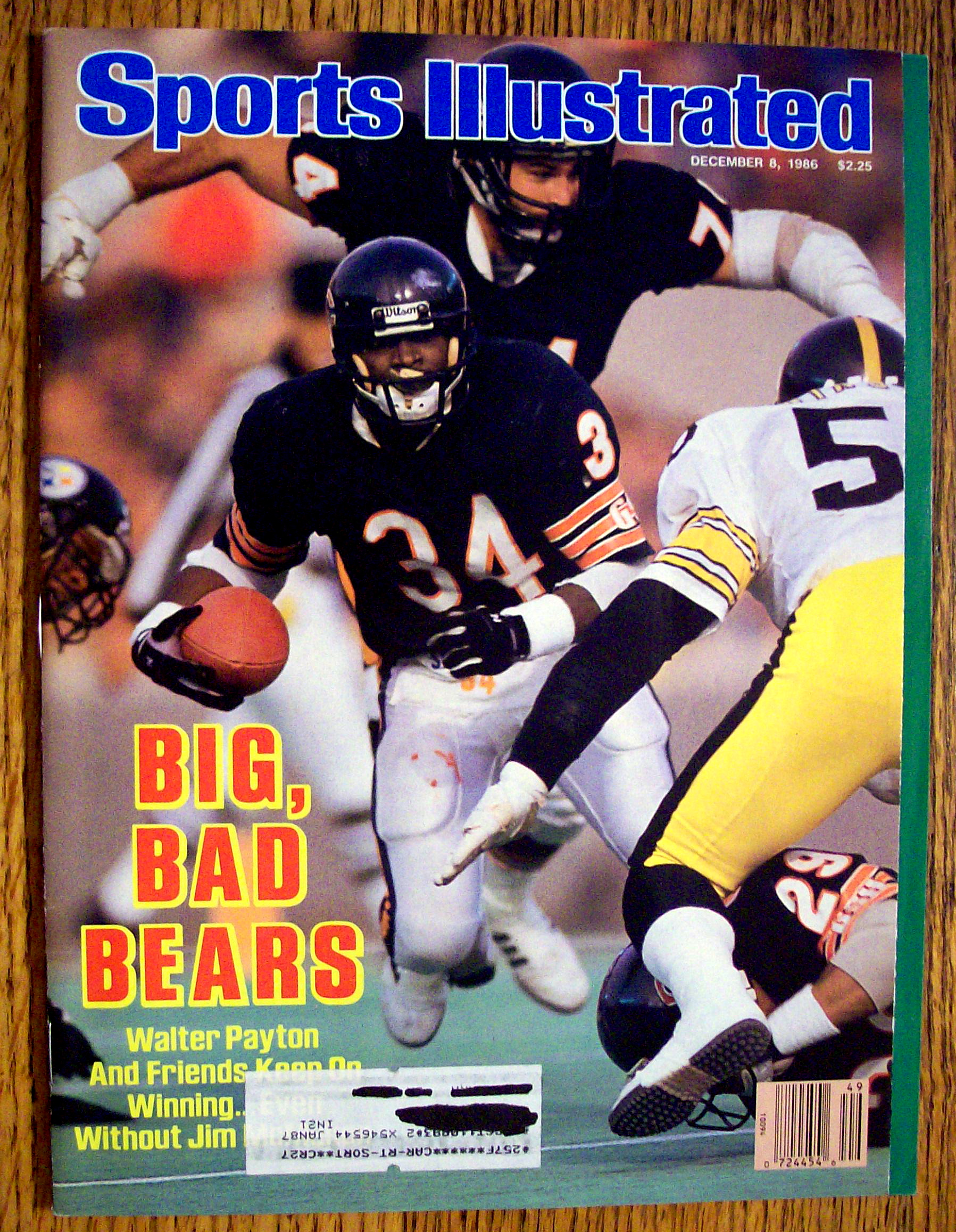 Sports Illustrated Magazine-December 8, 1986-W Payton