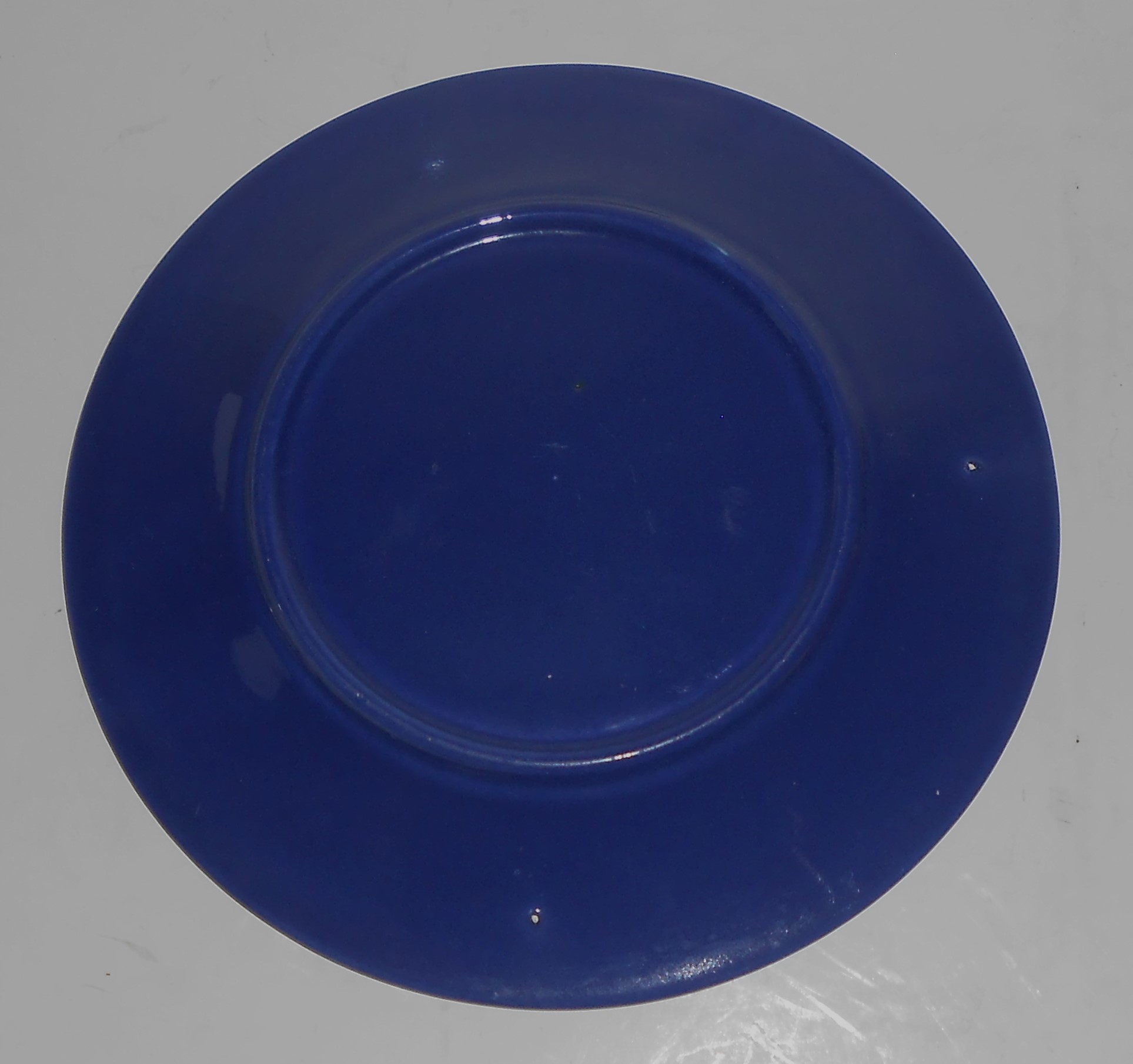 VINTAGE Red Wing Pottery Chevron Cobalt Plate