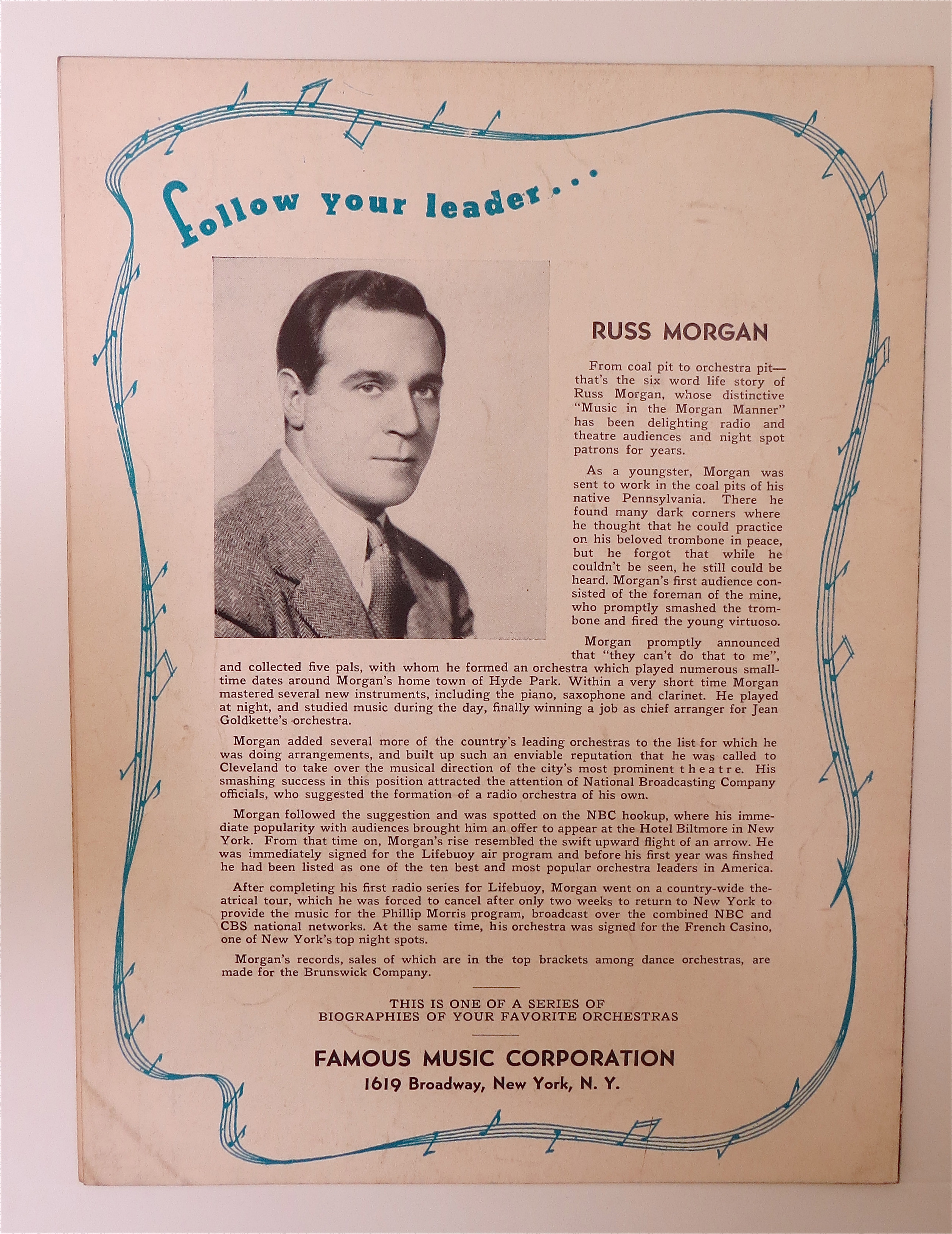 Sheet Music For 1937 True Confession