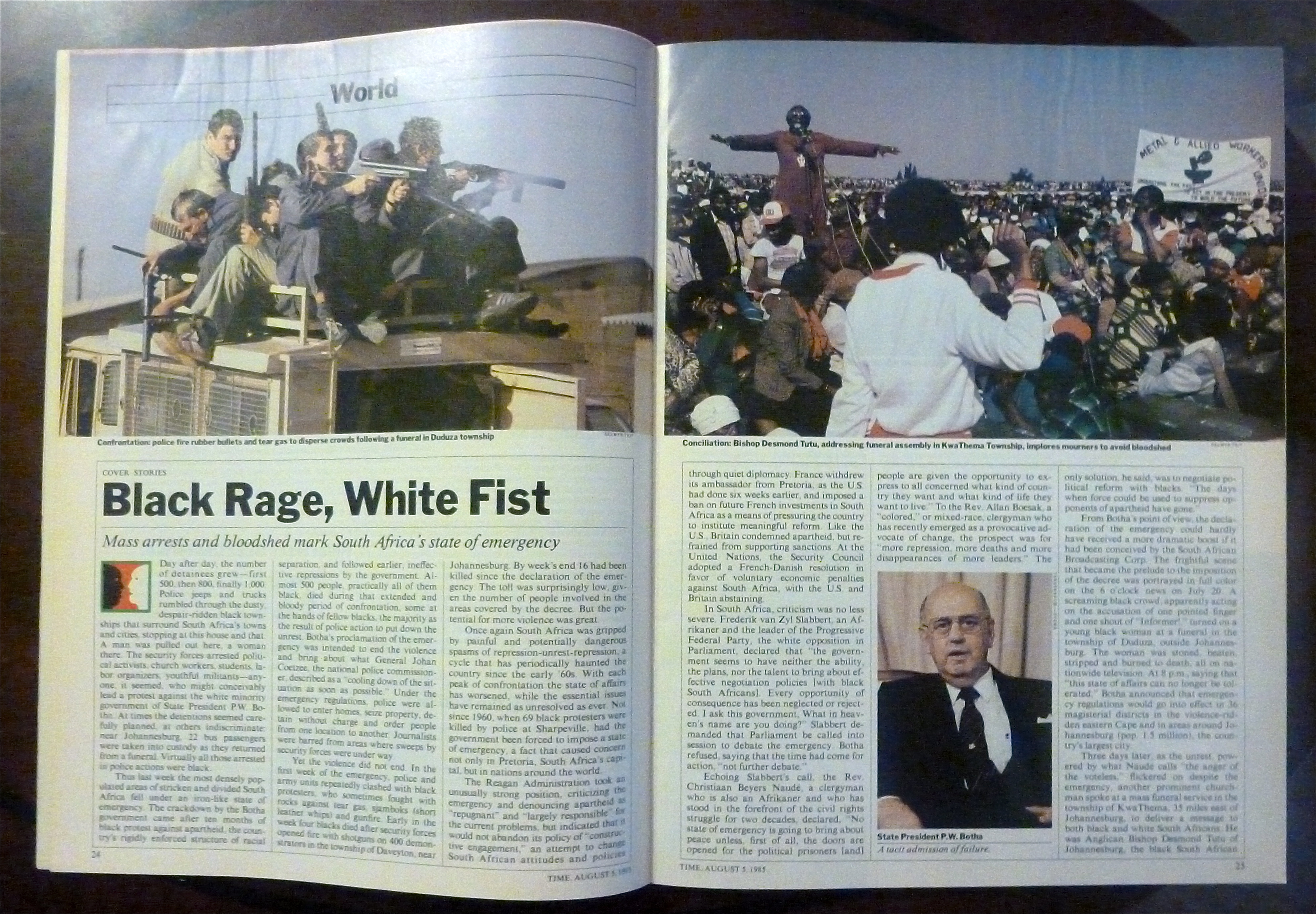 Time Magazine-August 5, 1985-South Africa