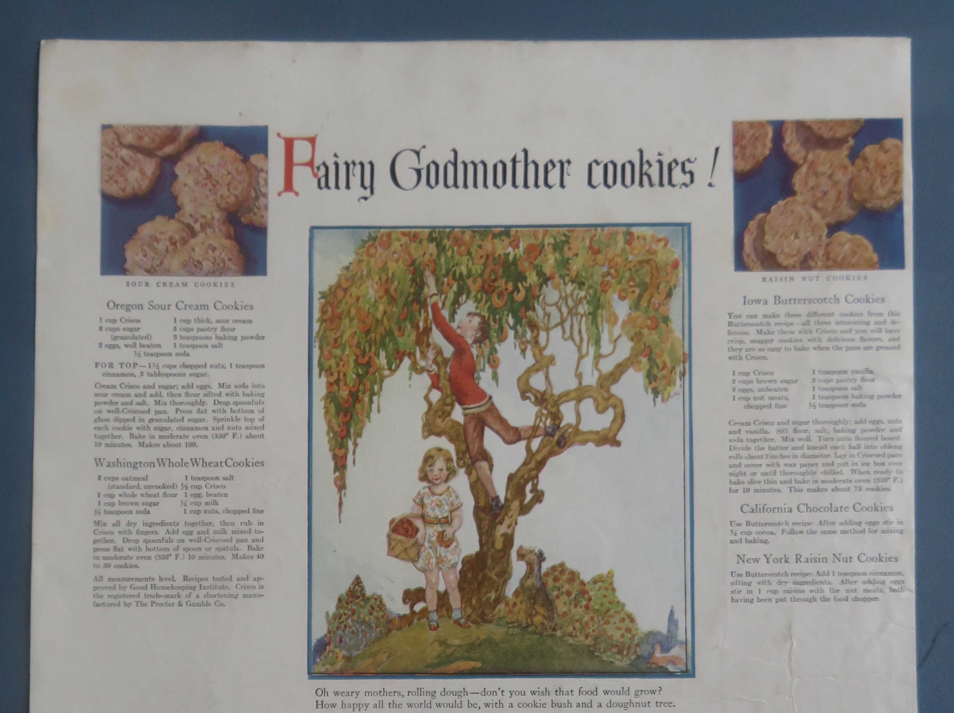 1928 Crisco Shortening with Fairy Godmother Cookies