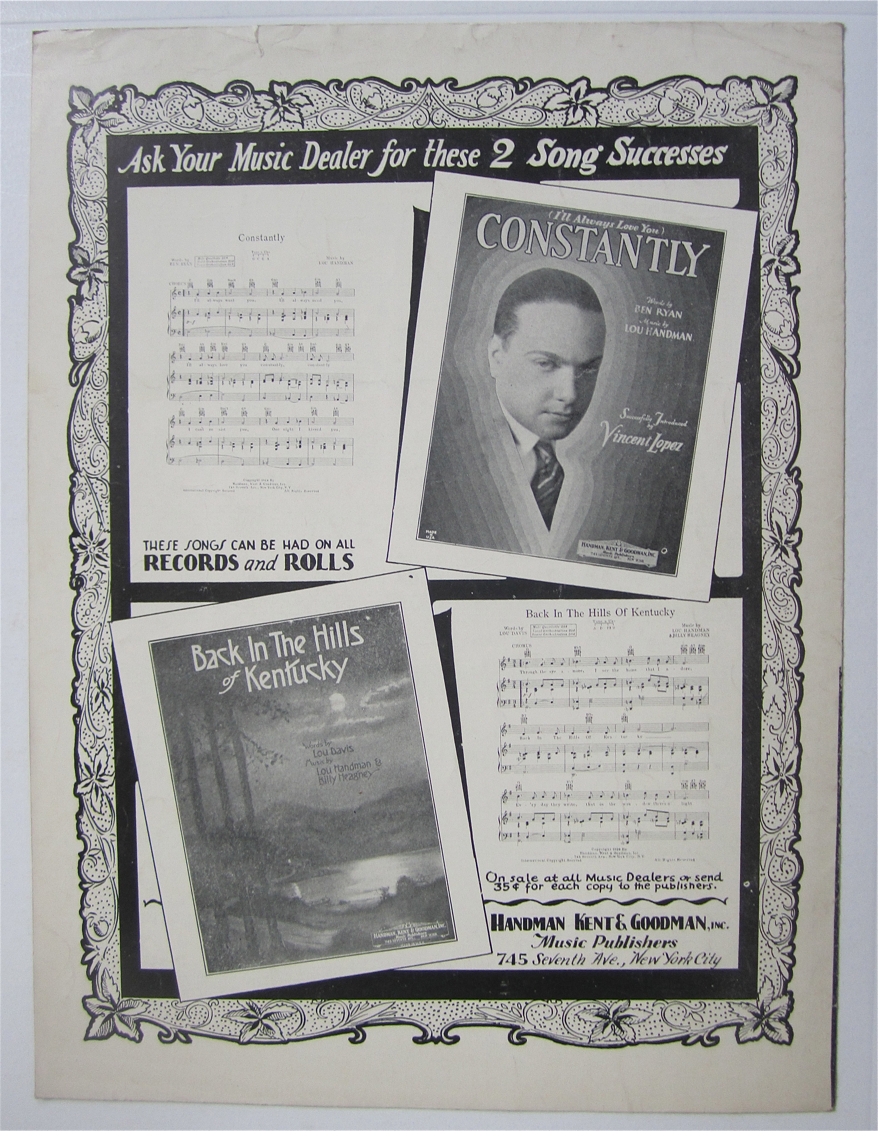 Sheet Music 1929 Melancholy